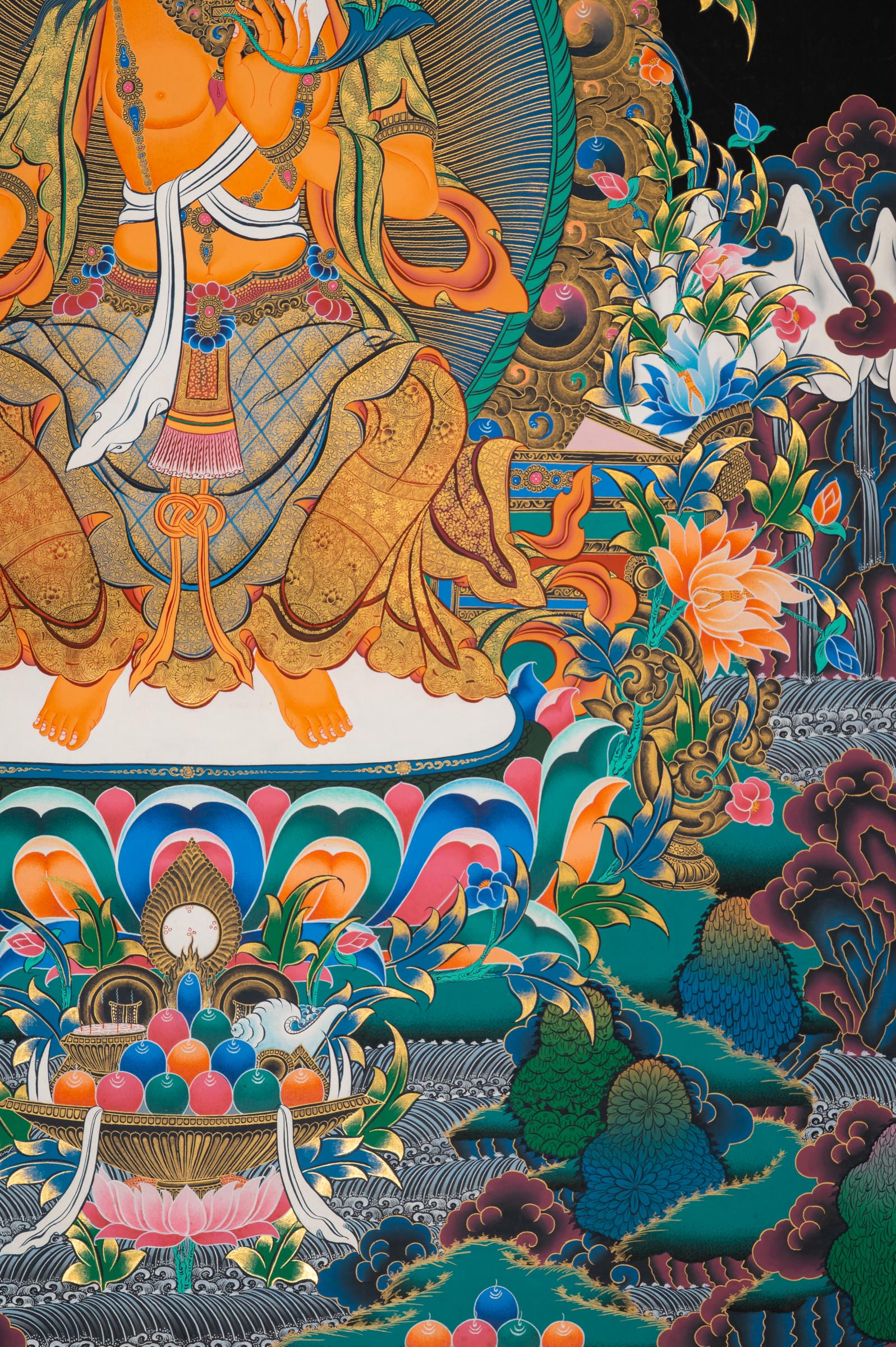 Maitreya Buddha Thangka painting High Quality for Large walls , meditation and spiritual practices.