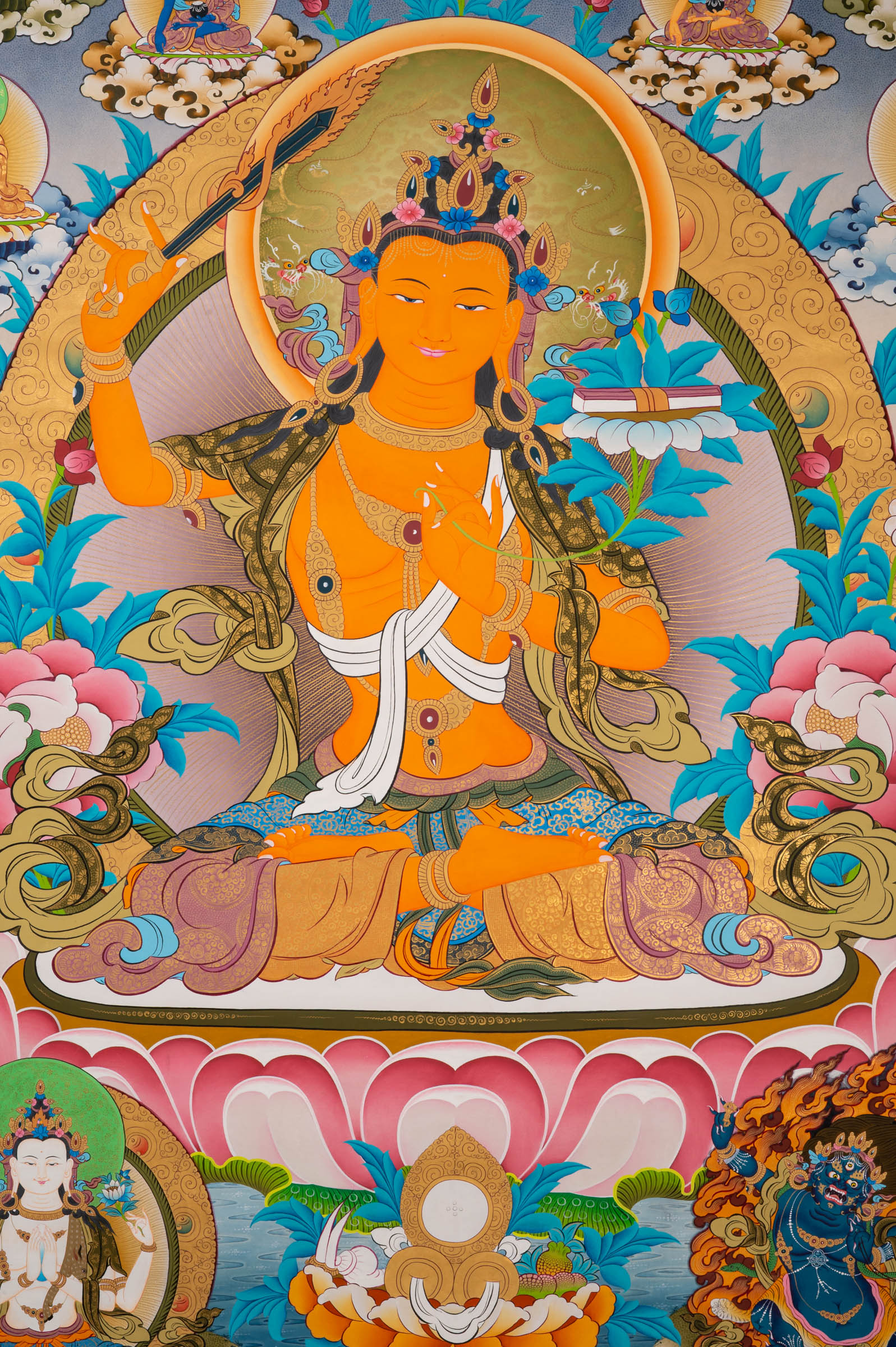 The Manjushree Thangka - a sacred hand-painted Buddhist artwork