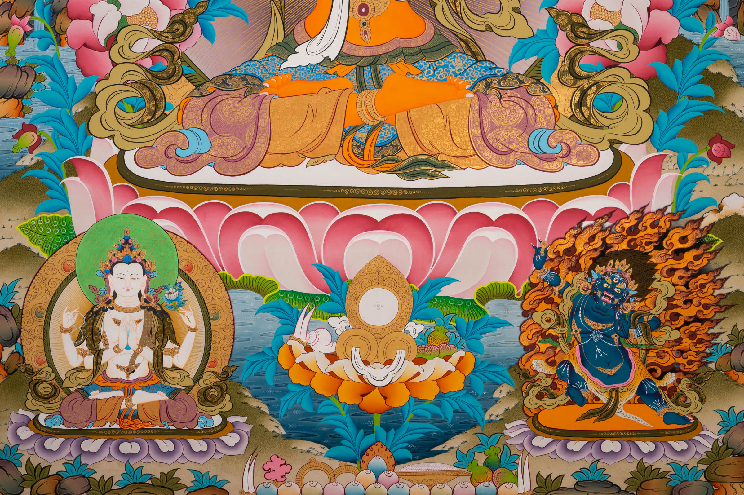 The Manjushree Thangka - a sacred hand-painted Buddhist artwork