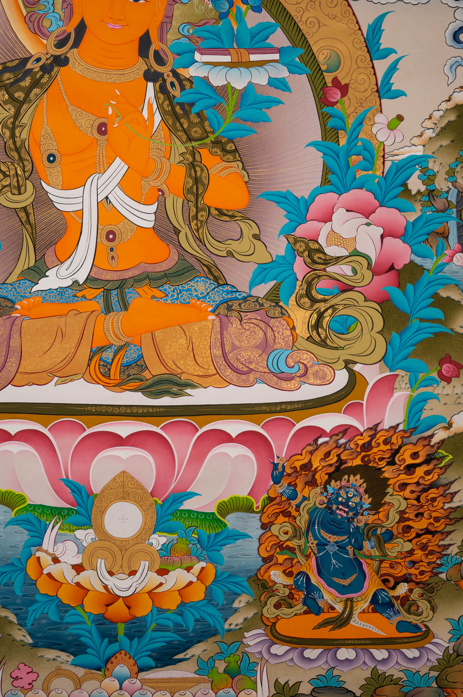 The Manjushree Thangka - a sacred hand-painted Buddhist artwork