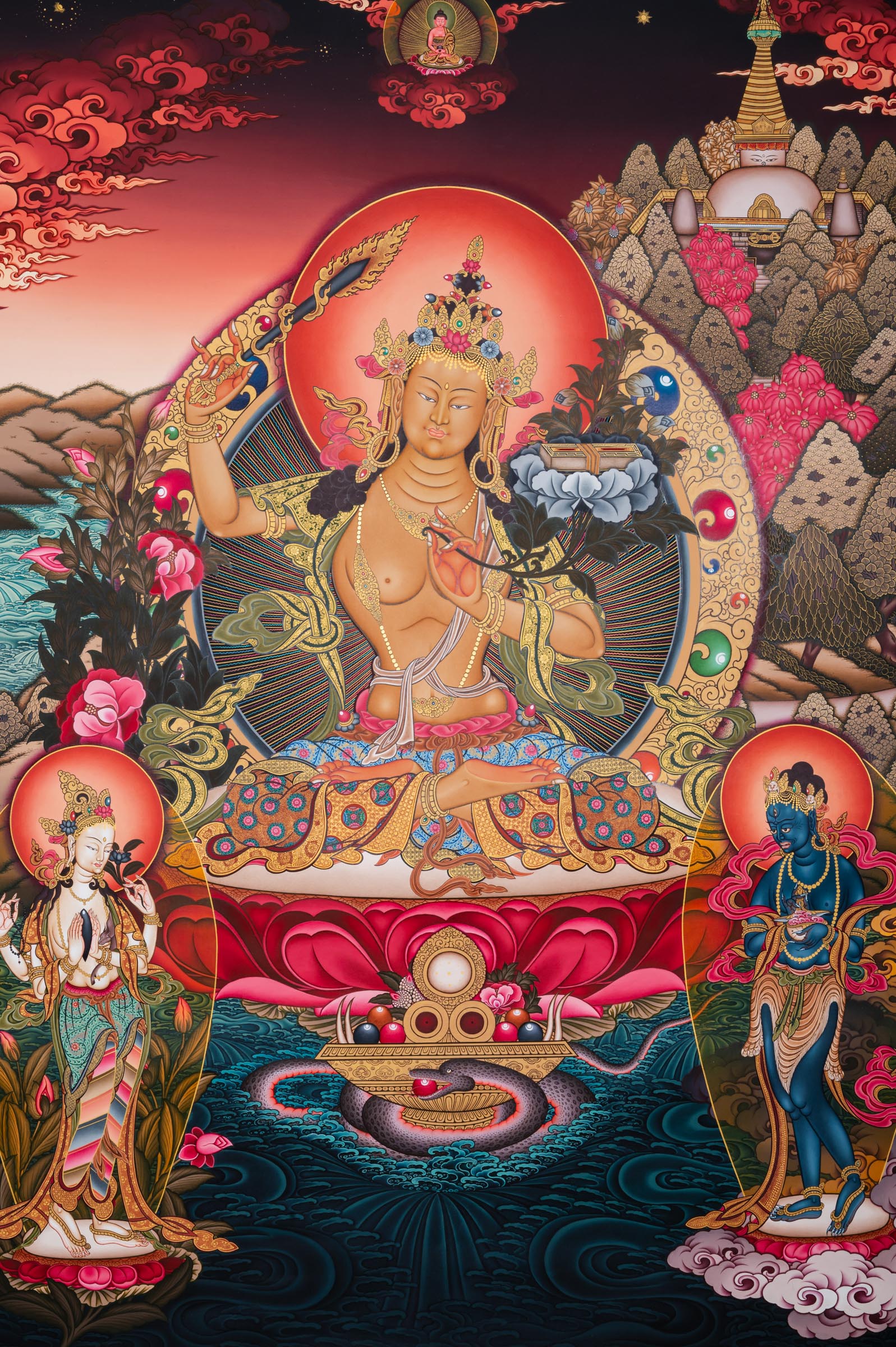 Manjushree (Fine Art)- a sacred hand painting.