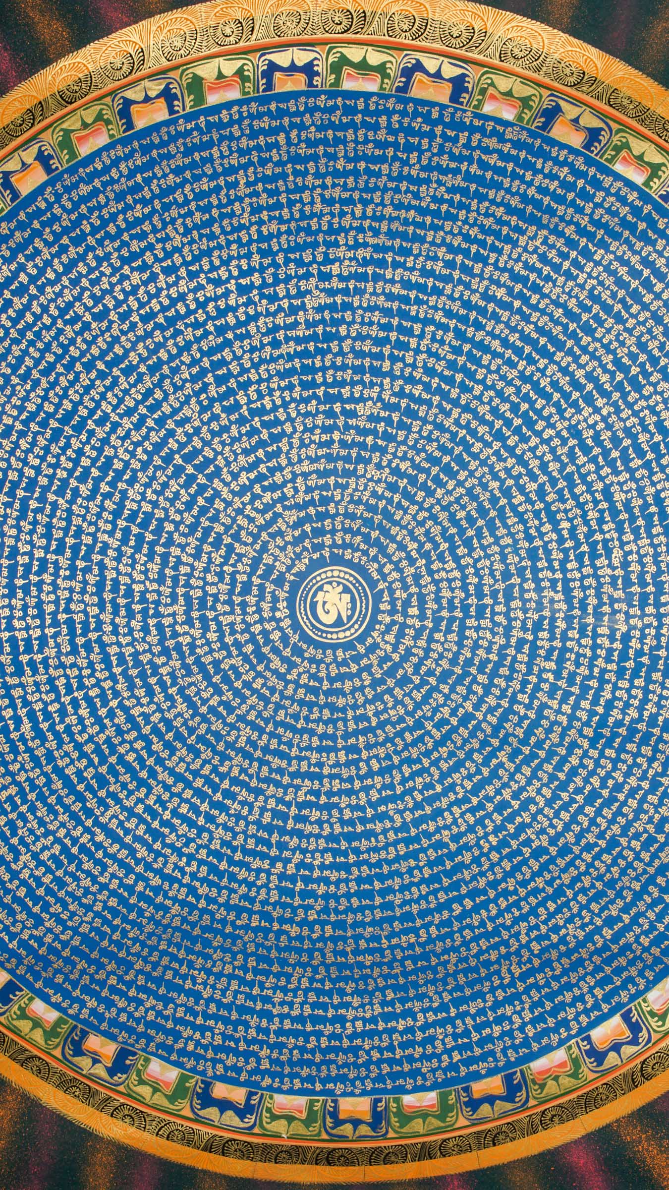 The Mantra Mandala Thangka is a sacred Tibetan painting that blends mantras like "Om Mani Padme Hum" with geometric harmony to deepen meditation and promote spiritual balance. Ideal for homes, meditation rooms, or sacred spaces, it brings blessings, mindfulness, and calming energy rooted in Buddhist tradition.