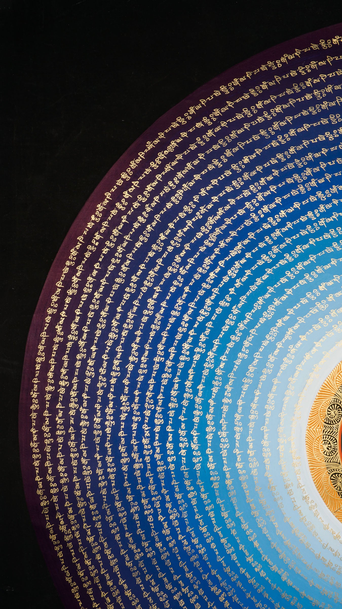 The Mantra Mandala Thangka is a hand-painted Tibetan artwork that combines sacred geometry with powerful mantras like Om Mani Padme Hum, symbolizing spiritual balance, protection, and enlightenment. Perfect for meditation, this thangka enhances focus, promotes inner peace, and brings serene energy to any sacred or living space.