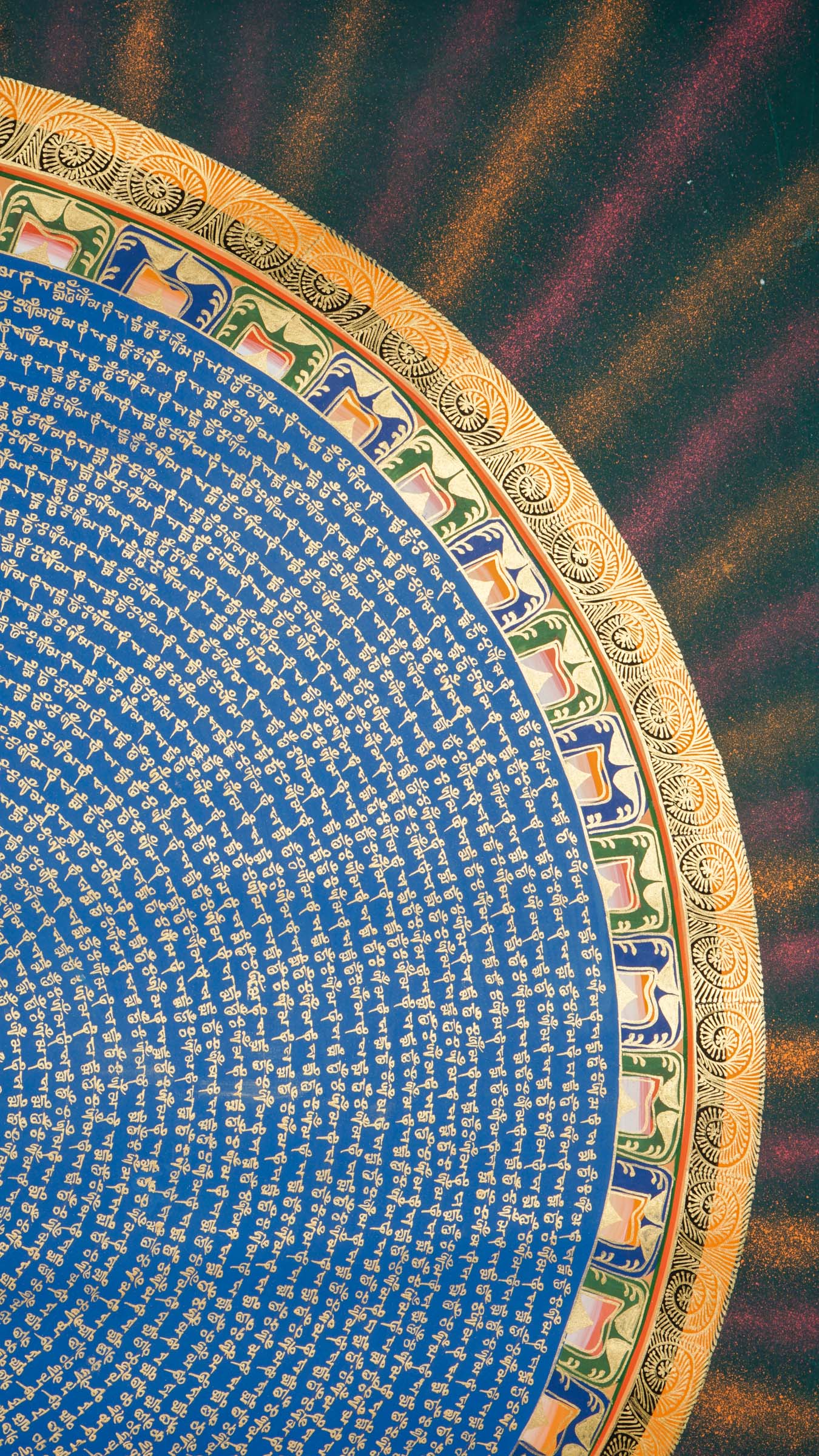 The Mantra Mandala Thangka is a sacred Tibetan painting that blends mantras like "Om Mani Padme Hum" with geometric harmony to deepen meditation and promote spiritual balance. Ideal for homes, meditation rooms, or sacred spaces, it brings blessings, mindfulness, and calming energy rooted in Buddhist tradition.