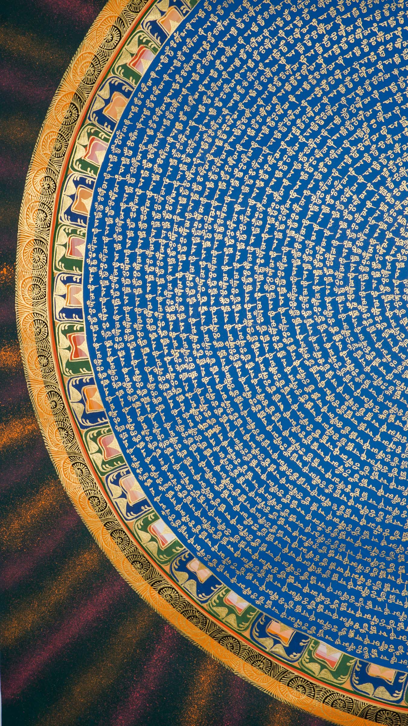 The Mantra Mandala Thangka is a sacred Tibetan painting that blends mantras like "Om Mani Padme Hum" with geometric harmony to deepen meditation and promote spiritual balance. Ideal for homes, meditation rooms, or sacred spaces, it brings blessings, mindfulness, and calming energy rooted in Buddhist tradition.