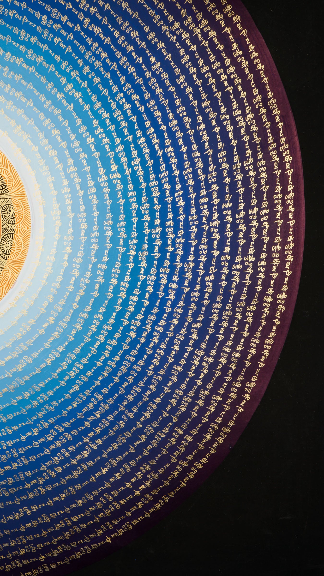 The Mantra Mandala Thangka is a hand-painted Tibetan artwork that combines sacred geometry with powerful mantras like Om Mani Padme Hum, symbolizing spiritual balance, protection, and enlightenment. Perfect for meditation, this thangka enhances focus, promotes inner peace, and brings serene energy to any sacred or living space.