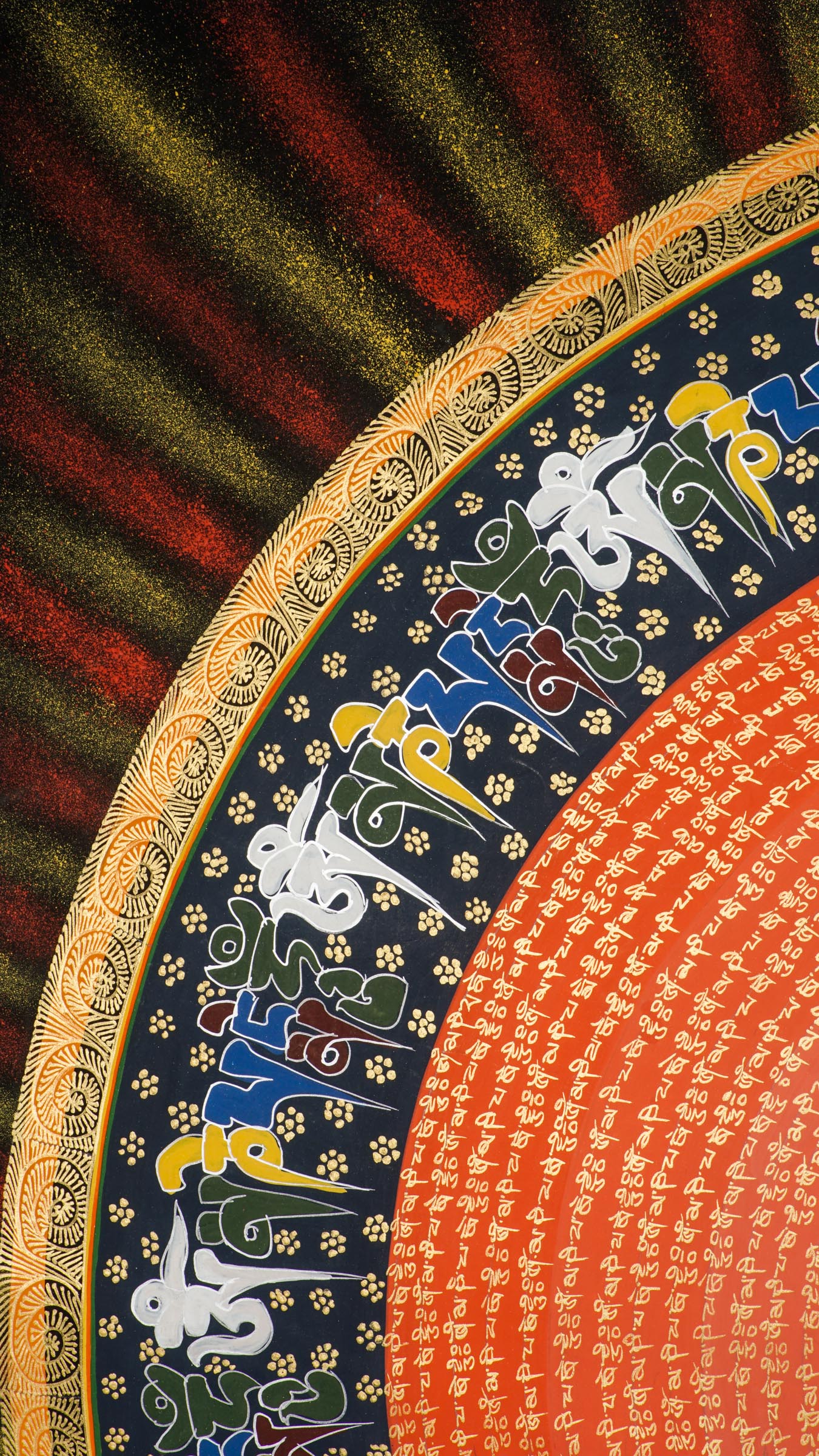 our genuine Tibetan Mantra Mandala Thangka, a sacred fusion of Buddhist art, geometry, and powerful mantras like Om Mani Padme Hum designed to enhance meditation and promote inner peace. Hand-painted by skilled artisans, this authentic Thangka supports mindfulness, stress relief, and spiritual growth in any home, altar, or meditation space.