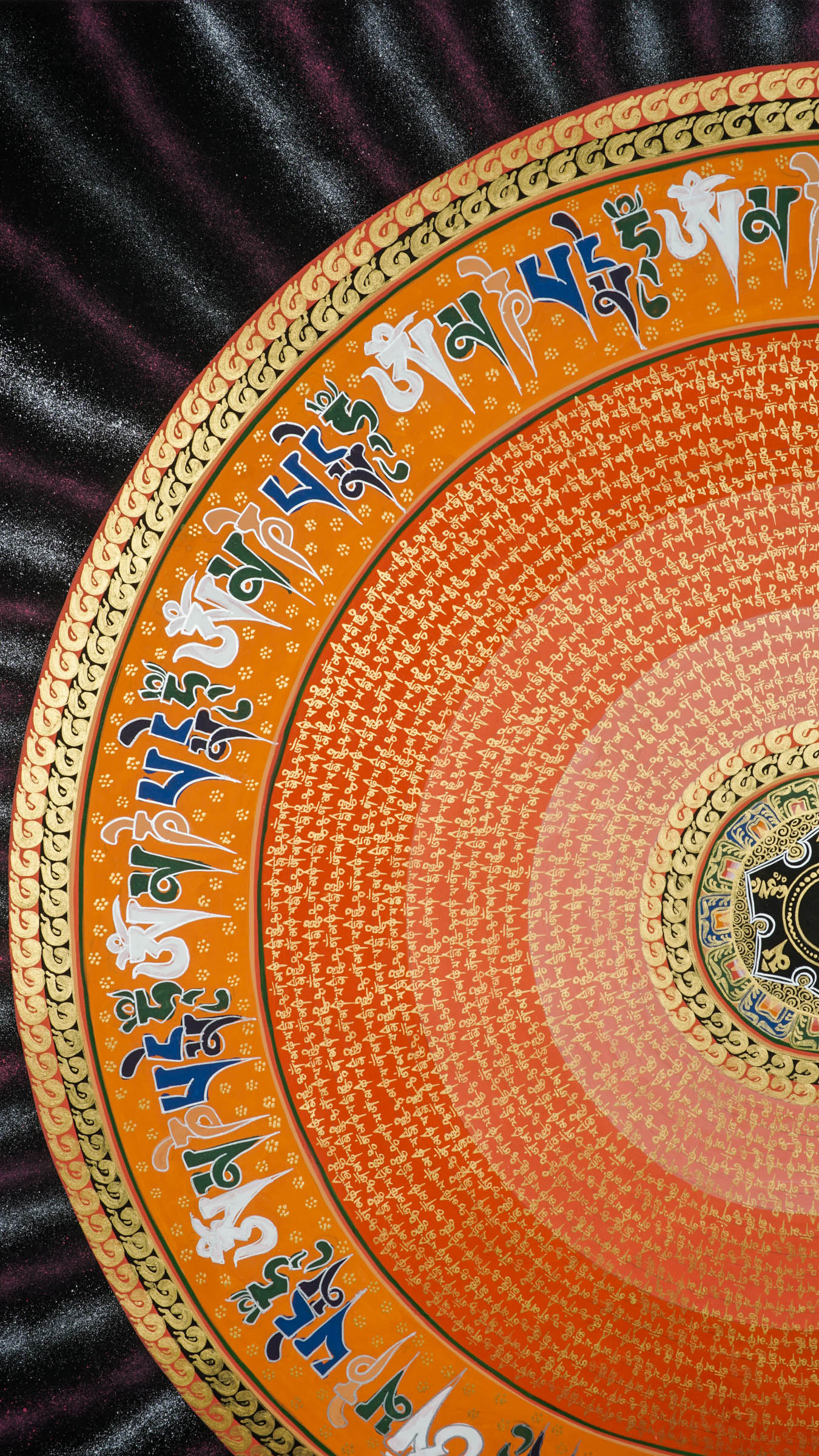 This Mantra Mandala Thangka blends sacred geometry with powerful Tibetan mantras, enhancing meditation and mindfulness. A beautiful symbol of harmony and inner peace, it’s perfect for any spiritual or sacred space.