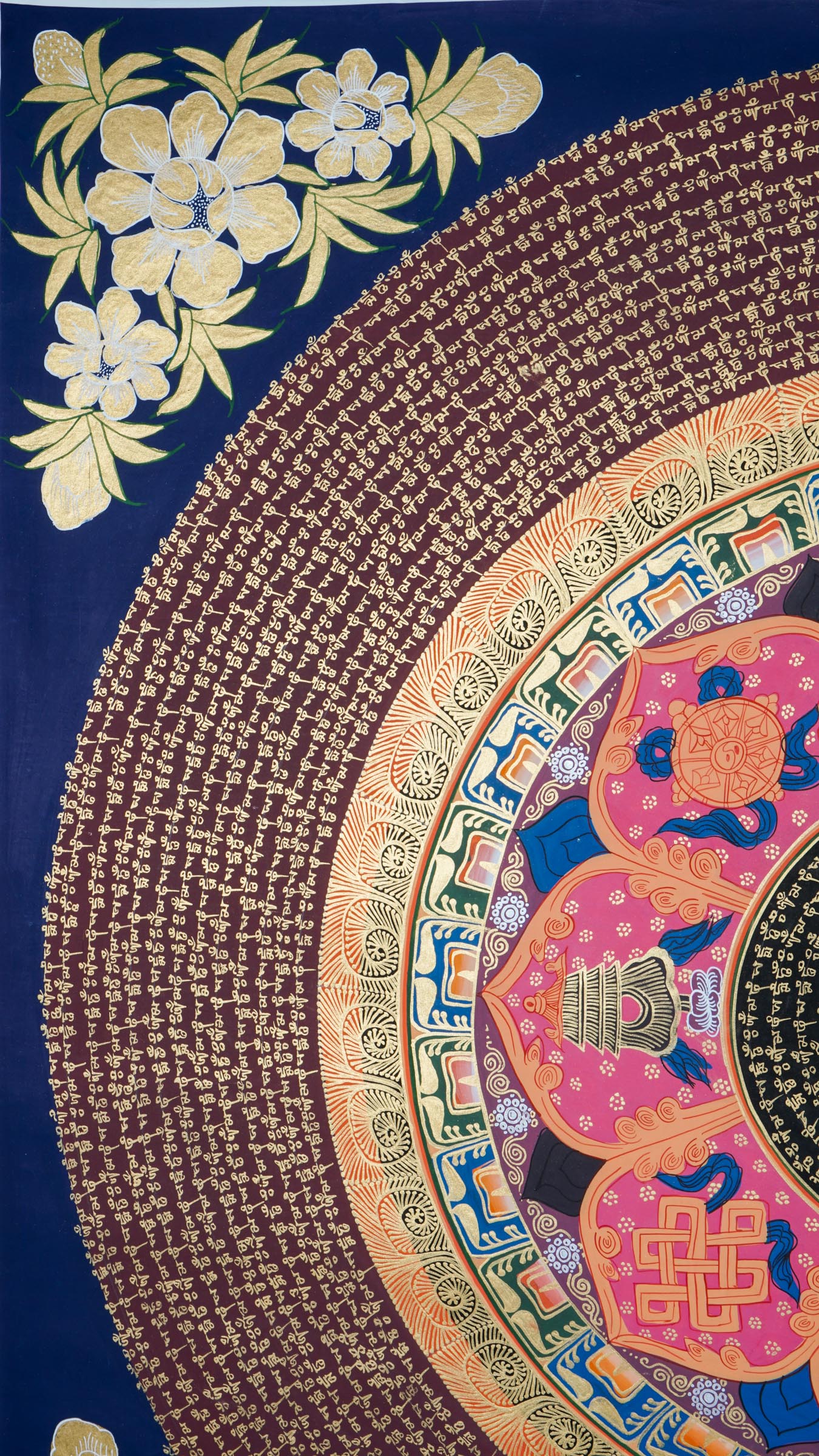 Bring harmony and focus to your space with our genuine Tibetan Mantra Mandala Thangka, a sacred Buddhist painting featuring powerful mantras like Om Mani Padme Hum. Perfect for meditation and mindfulness, this traditional artwork supports spiritual growth, inner peace, and positive energy.