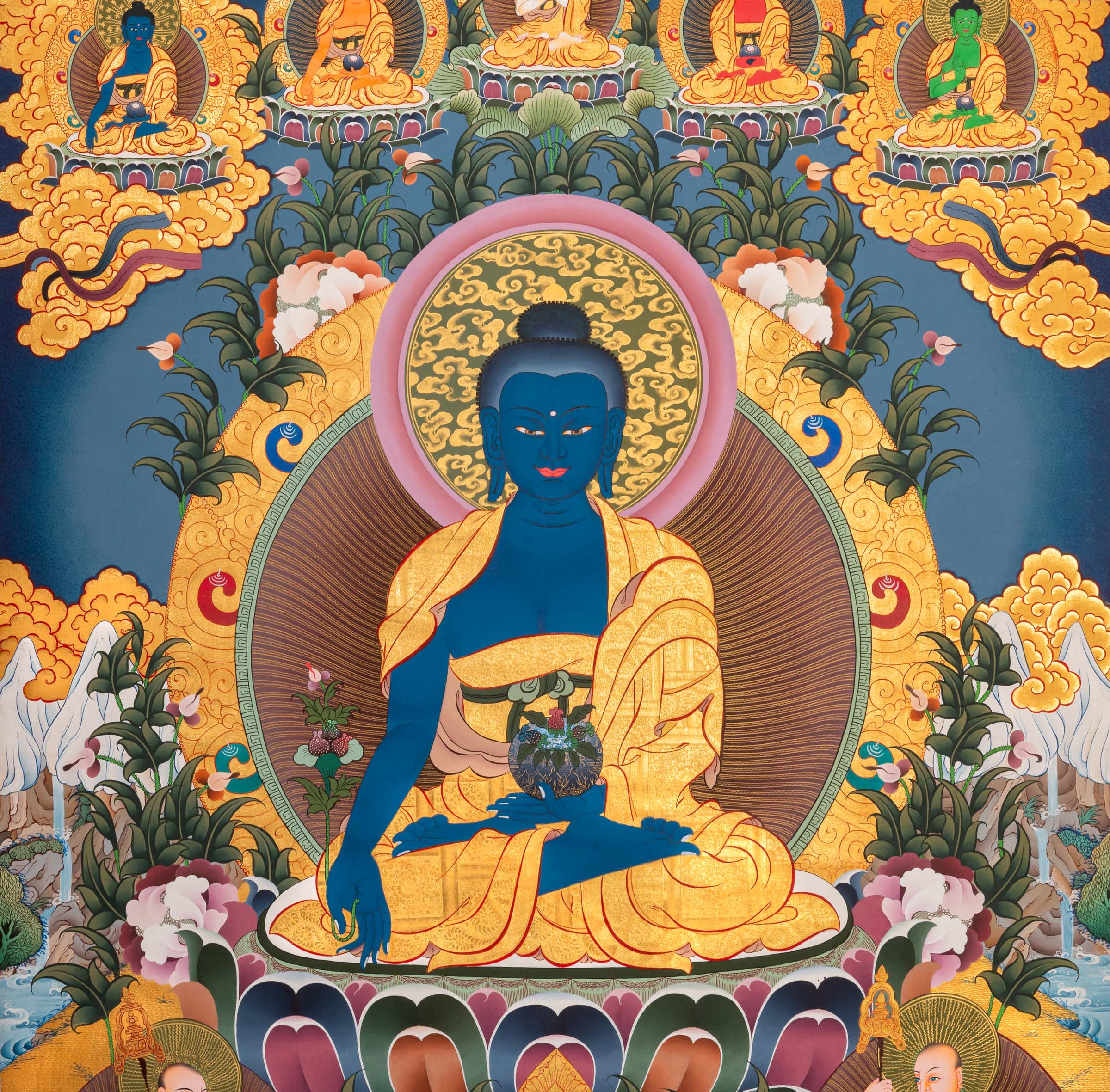 Medicine Buddha Thangka - a sacred, hand-painted artwork
