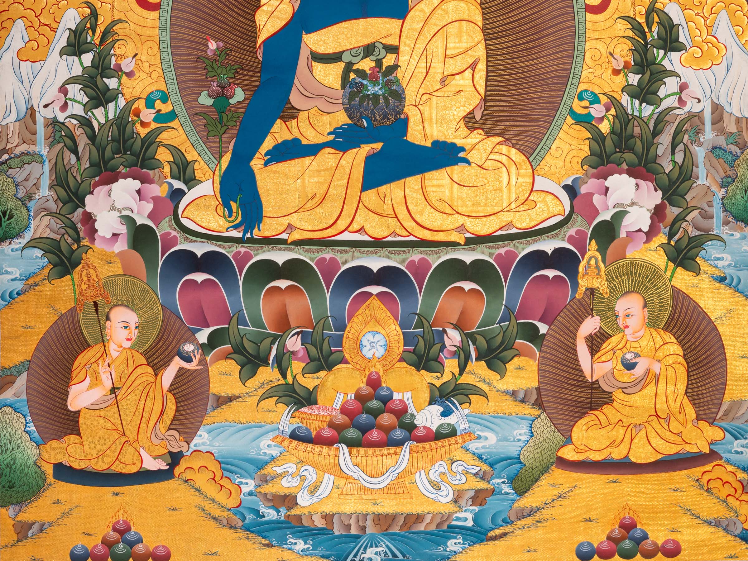 Medicine Buddha Thangka - a sacred, hand-painted artwork