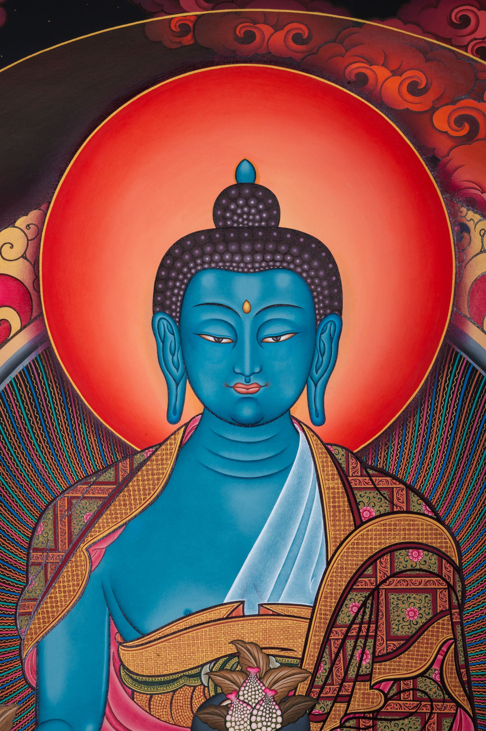 Medicine Buddha Thangka - a sacred hand thangka painting