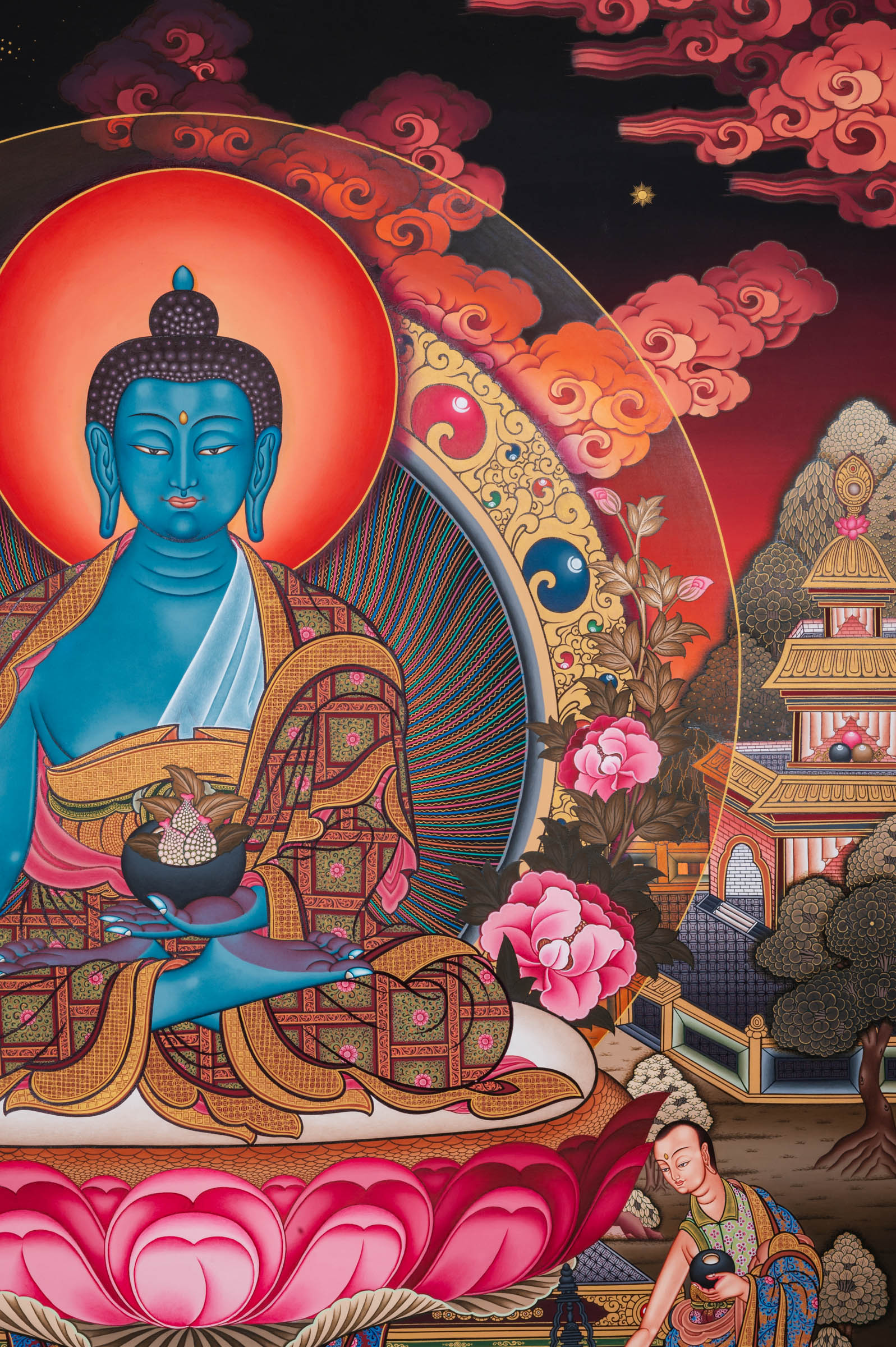 Medicine Buddha Thangka - a sacred hand thangka painting