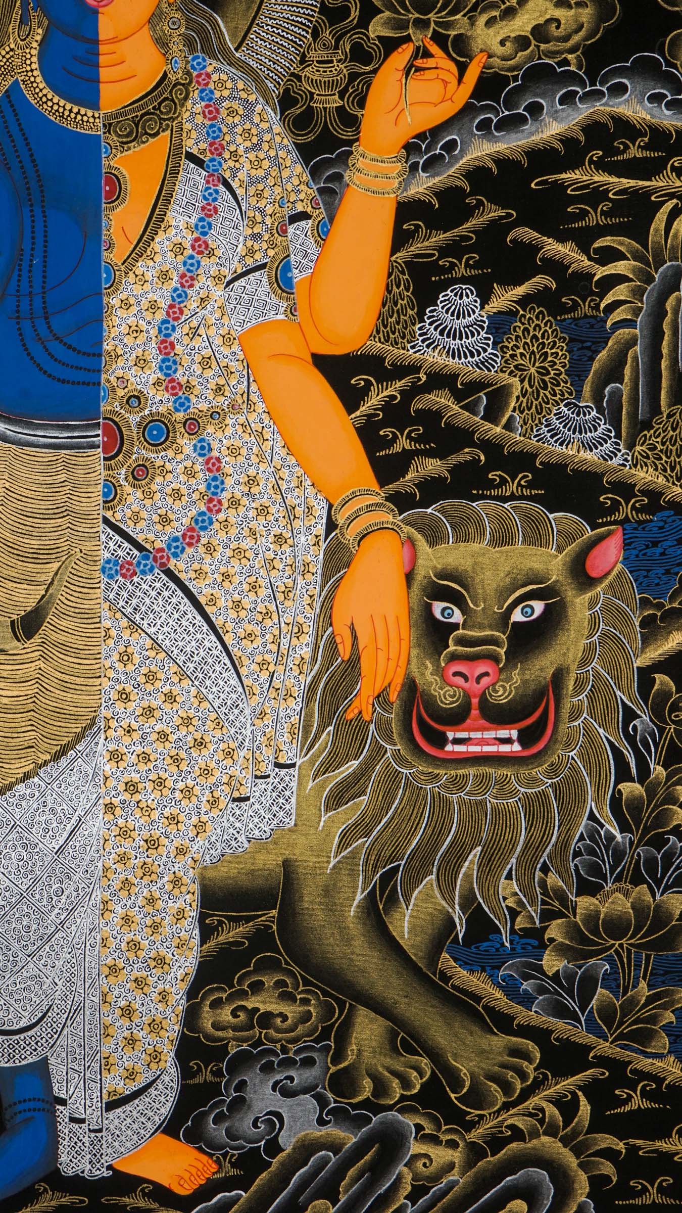 Shiva Shakti Thangka - a single sacred artwork beautifully combined with the divine energies of Shiva and Shakti.