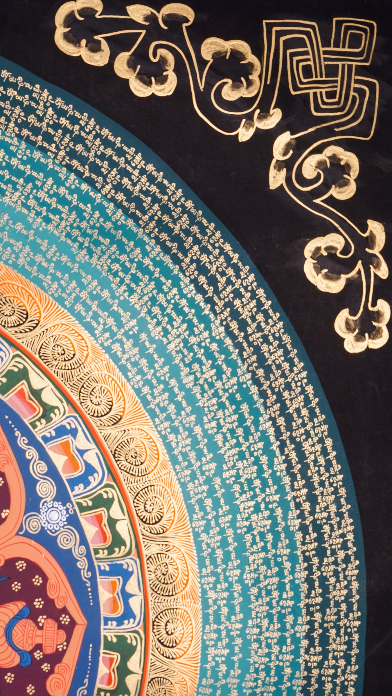 Experience the spiritual energy of our Mantra Mandala, blending ancient mantras like "Om Mani Padme Hum" with intricate mandala art. Hand-painted with care, it brings harmony, mindfulness, and spiritual growth while enhancing any space with calming beauty and elegance.