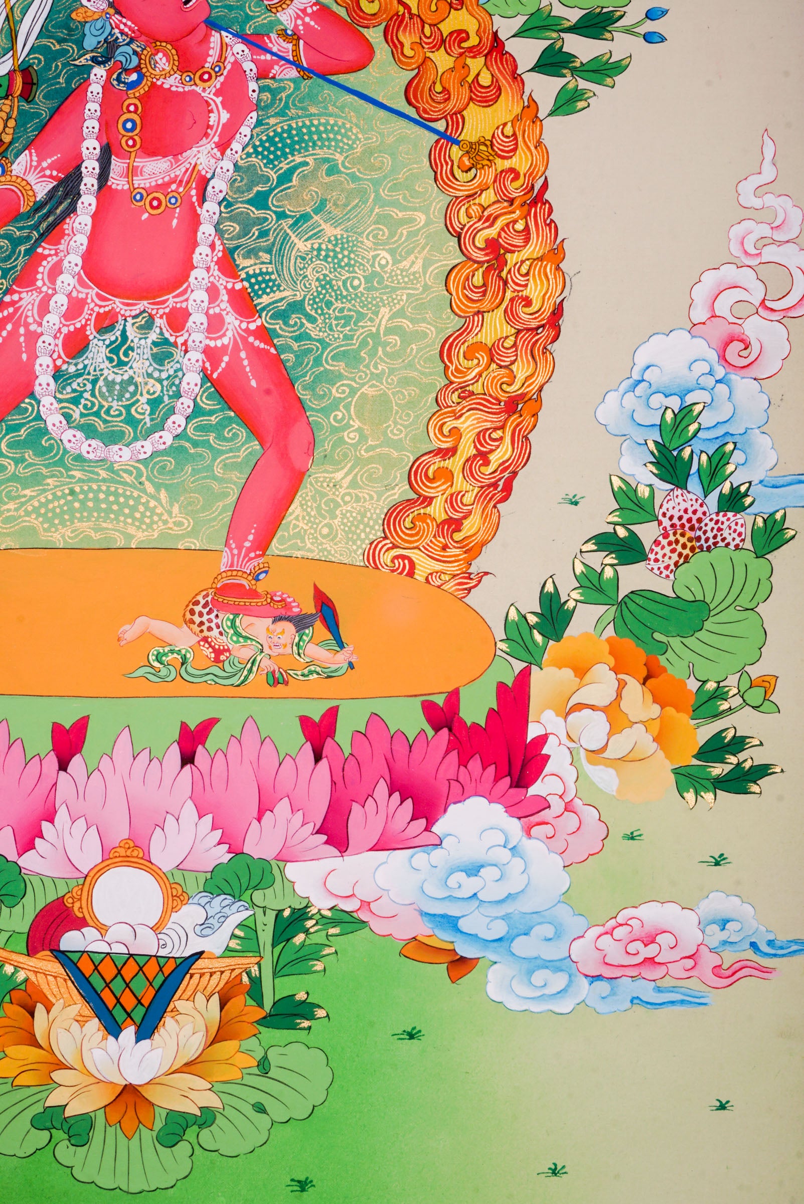 Yogini Thangka - a sacred thangka art beautifully representing the fierce yet compassionate female deity central to tantric Buddhism.