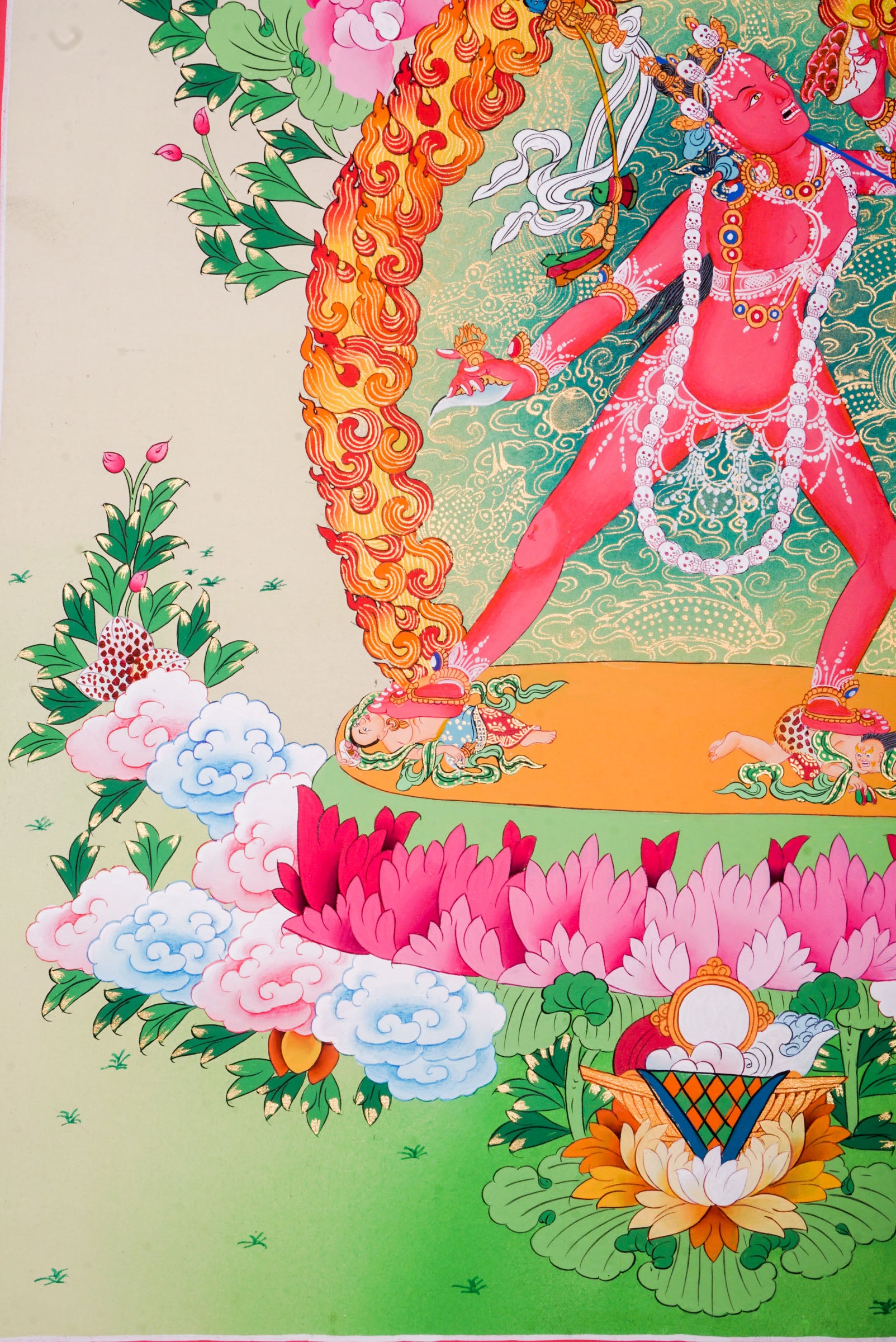 Yogini Thangka - a sacred thangka art beautifully representing the fierce yet compassionate female deity central to tantric Buddhism.