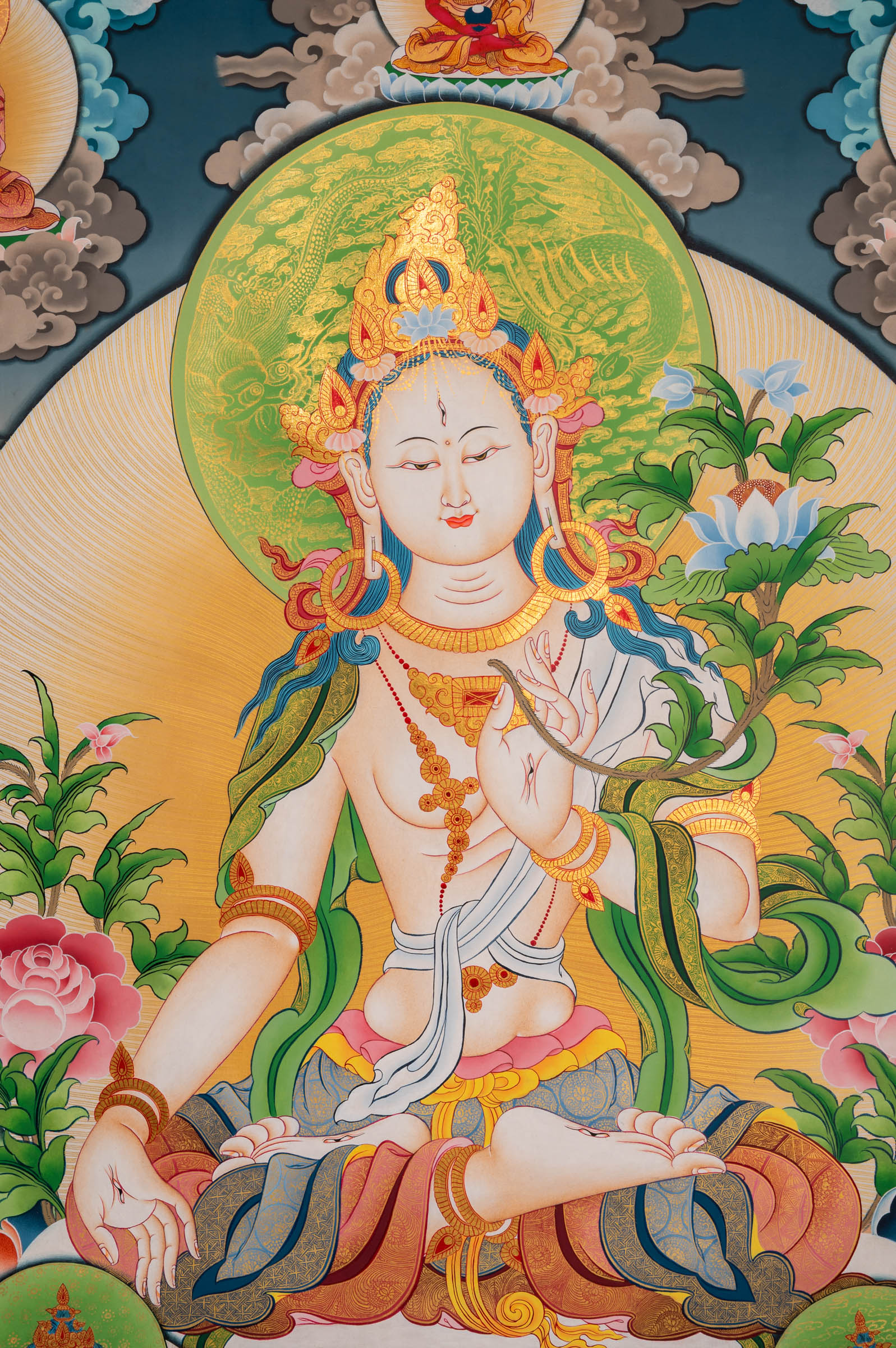 White Tara Thangka - a beautiful hand-painted sacred artwork