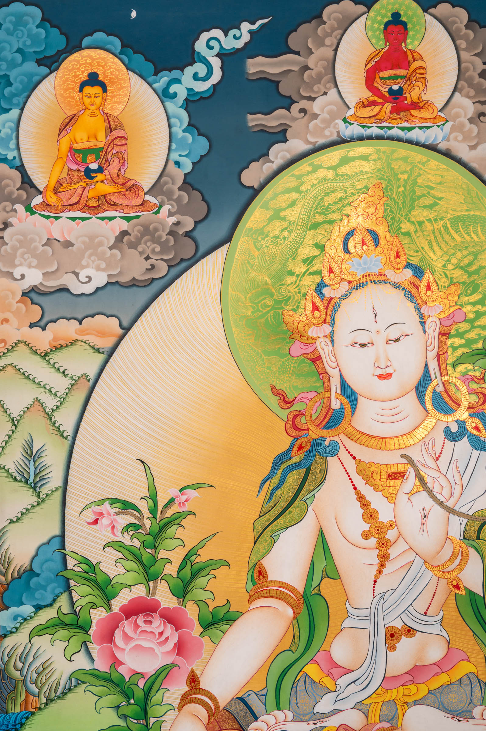White Tara Thangka - a beautiful hand-painted sacred artwork