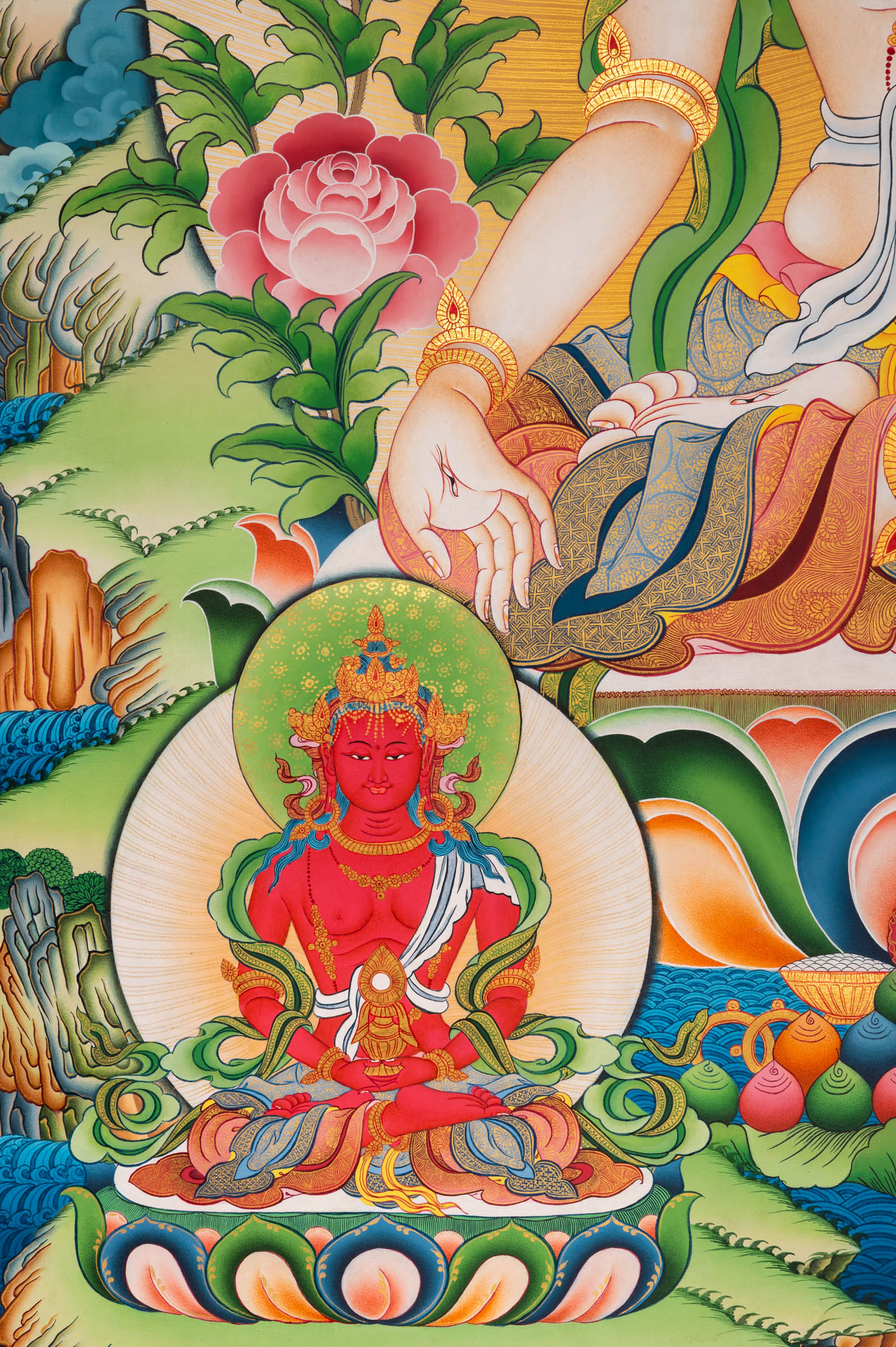 White Tara Thangka - a beautiful hand-painted sacred artwork