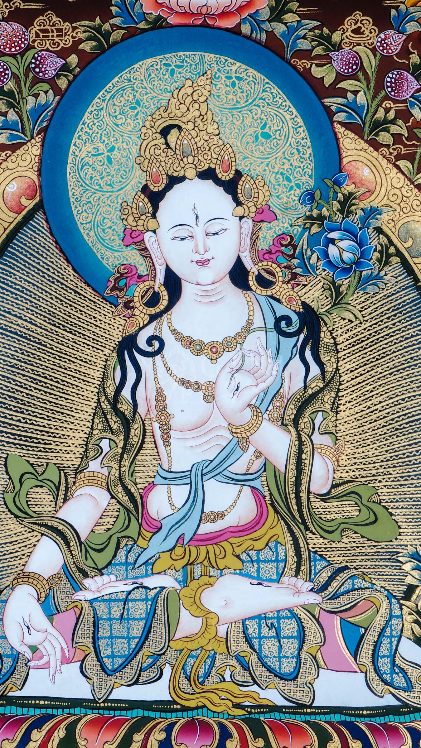 White Tara Thangka – The Seven-Eyed Goddess of Longevity and Healing