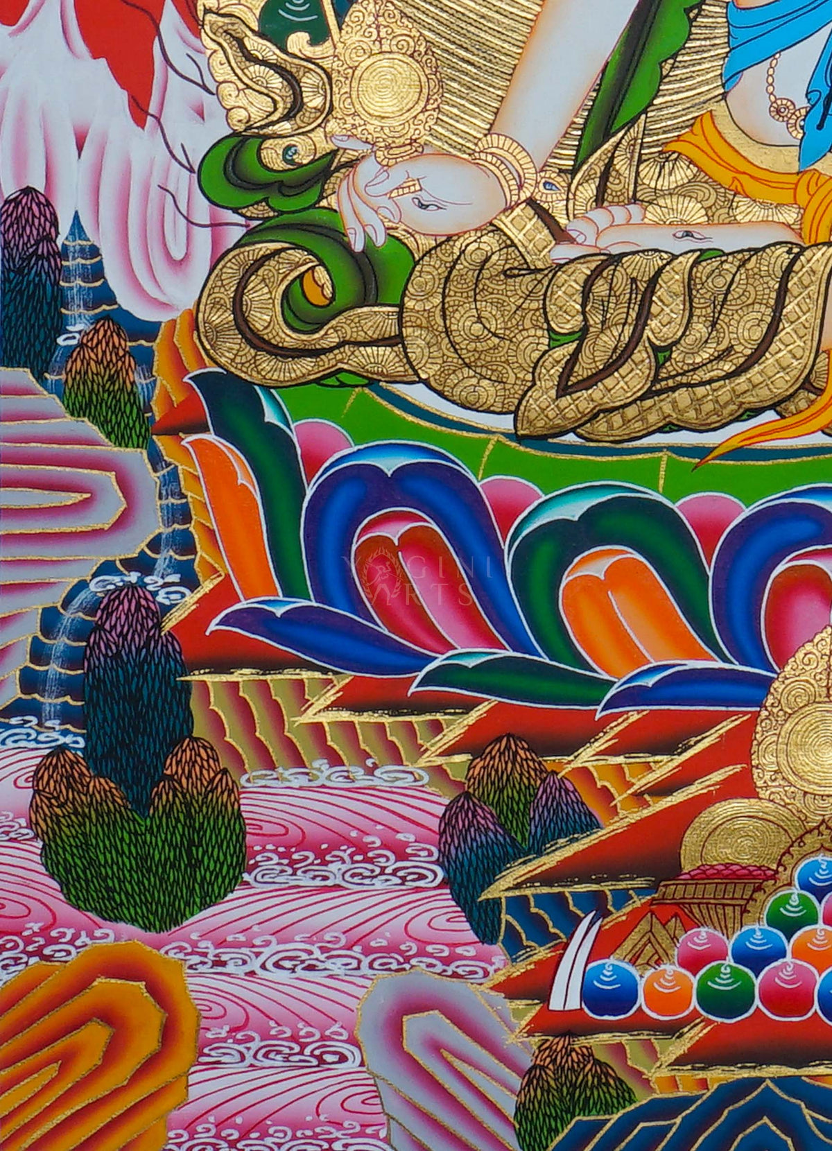 Dhukkar White Umbrella Tibetan Buddhist Thangka painting hand painted in Nepal