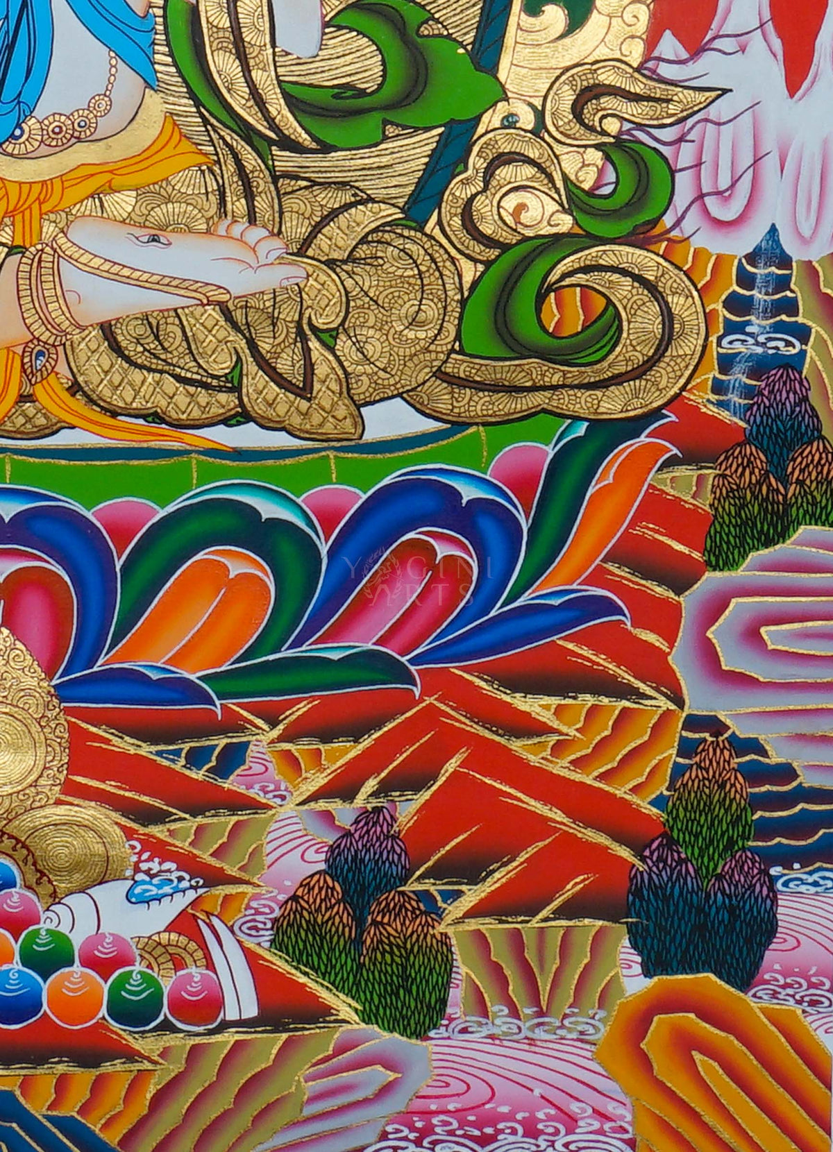 Dhukkar White Umbrella Tibetan Buddhist Thangka painting hand painted in Nepal