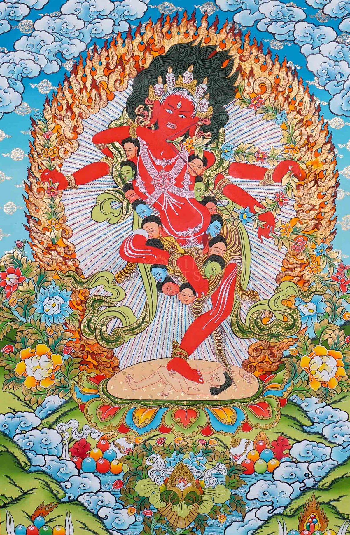 Kurkulla Tibetan Buddhist Thangka painting hand painted in Nepal
