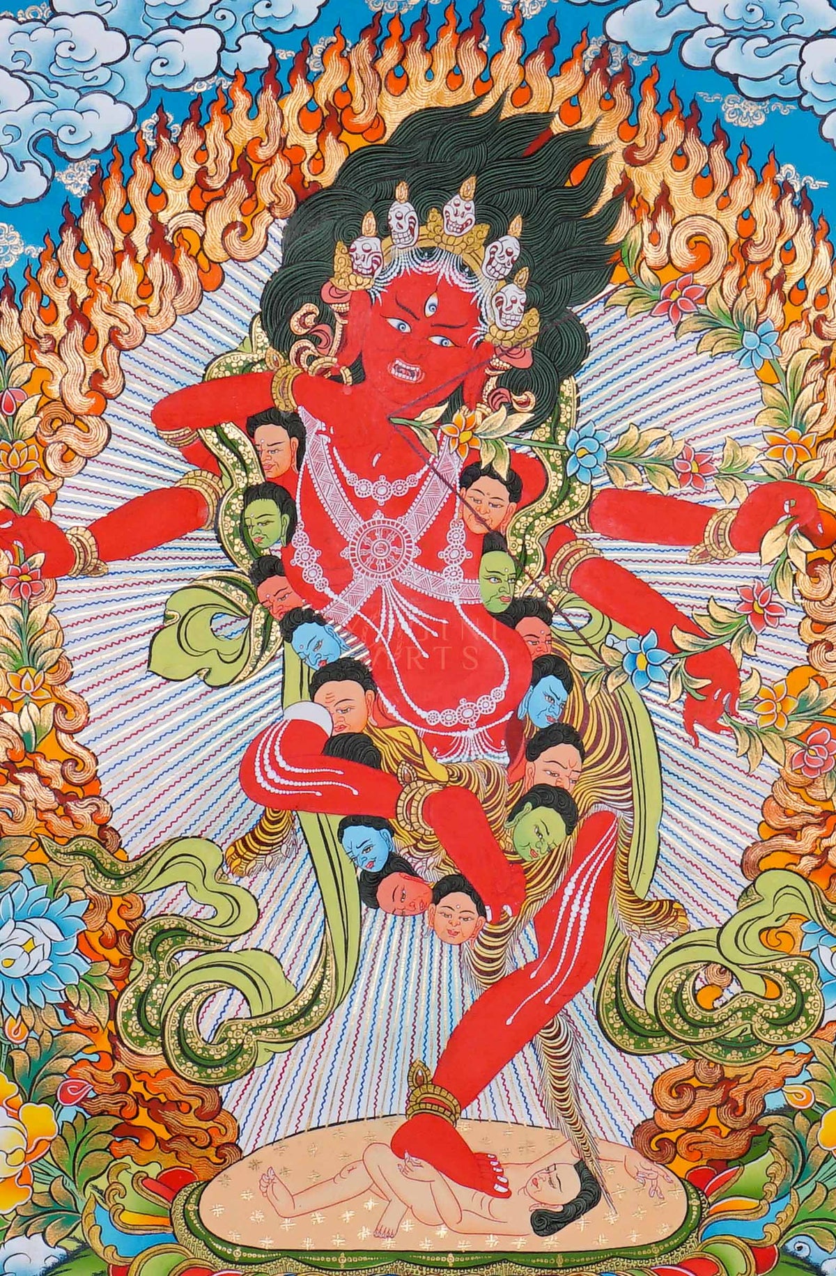 Kurkulla Tibetan Buddhist Thangka painting hand painted in Nepal