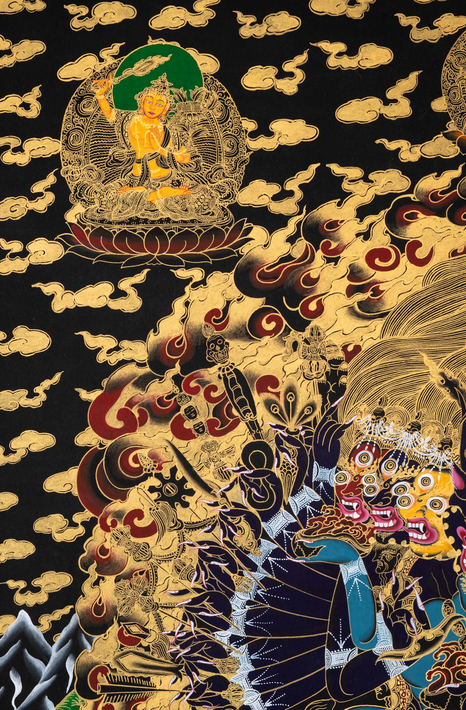 YAMANTAKA SHAKTI THANGKA - a highly detailed, hand-painted artwork