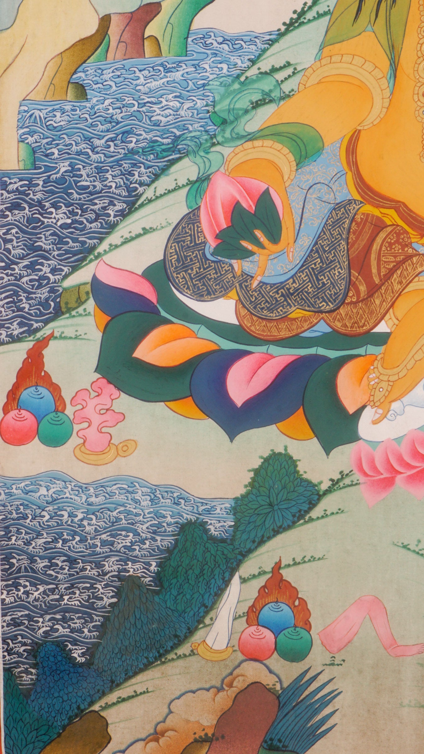 Zambala Thangka is a Tibetan Buddhist thangka of the wealth deity Zambala, symbolizing prosperity, success, and protection.