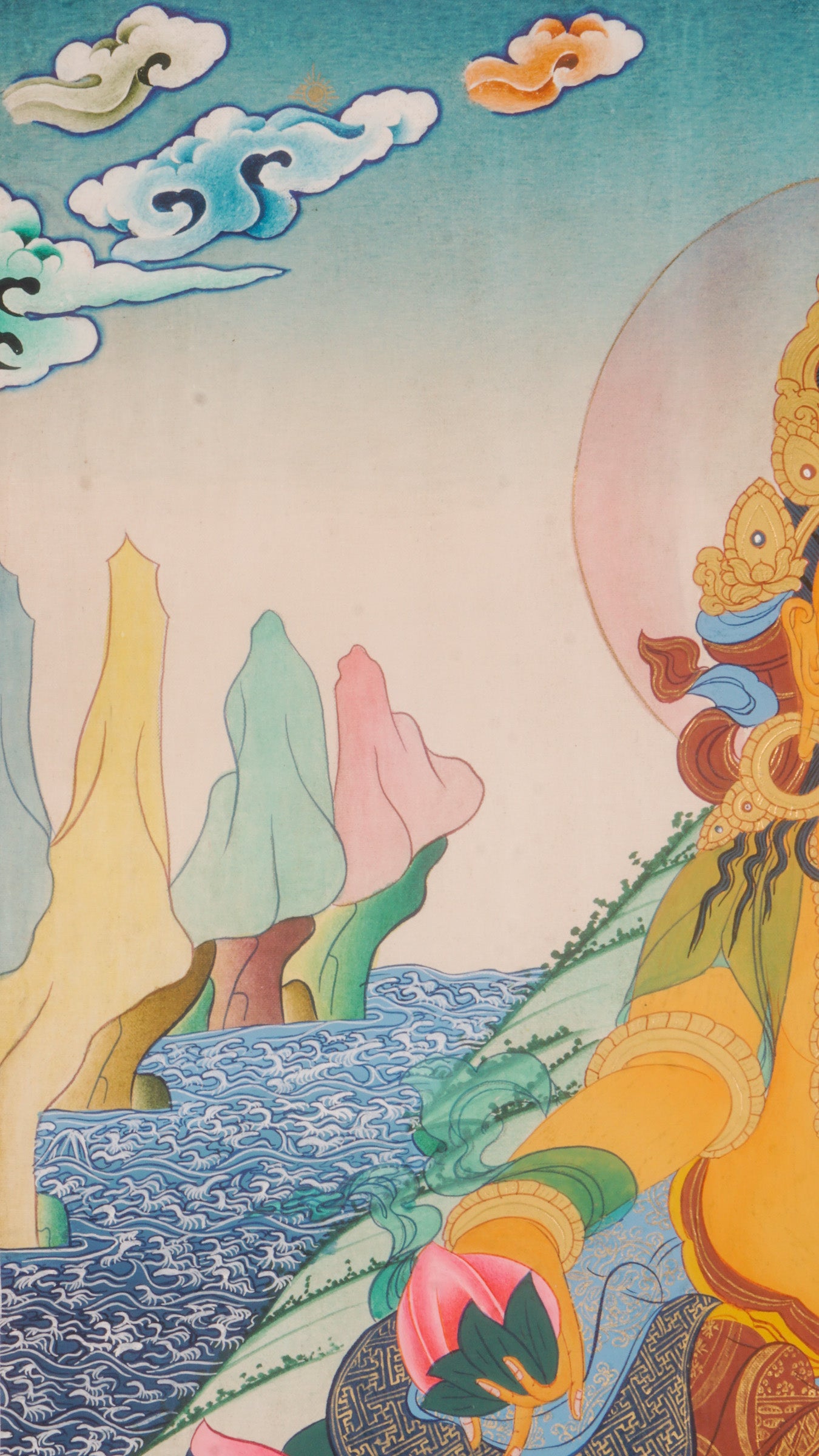 Zambala Thangka is a Tibetan Buddhist thangka of the wealth deity Zambala, symbolizing prosperity, success, and protection.