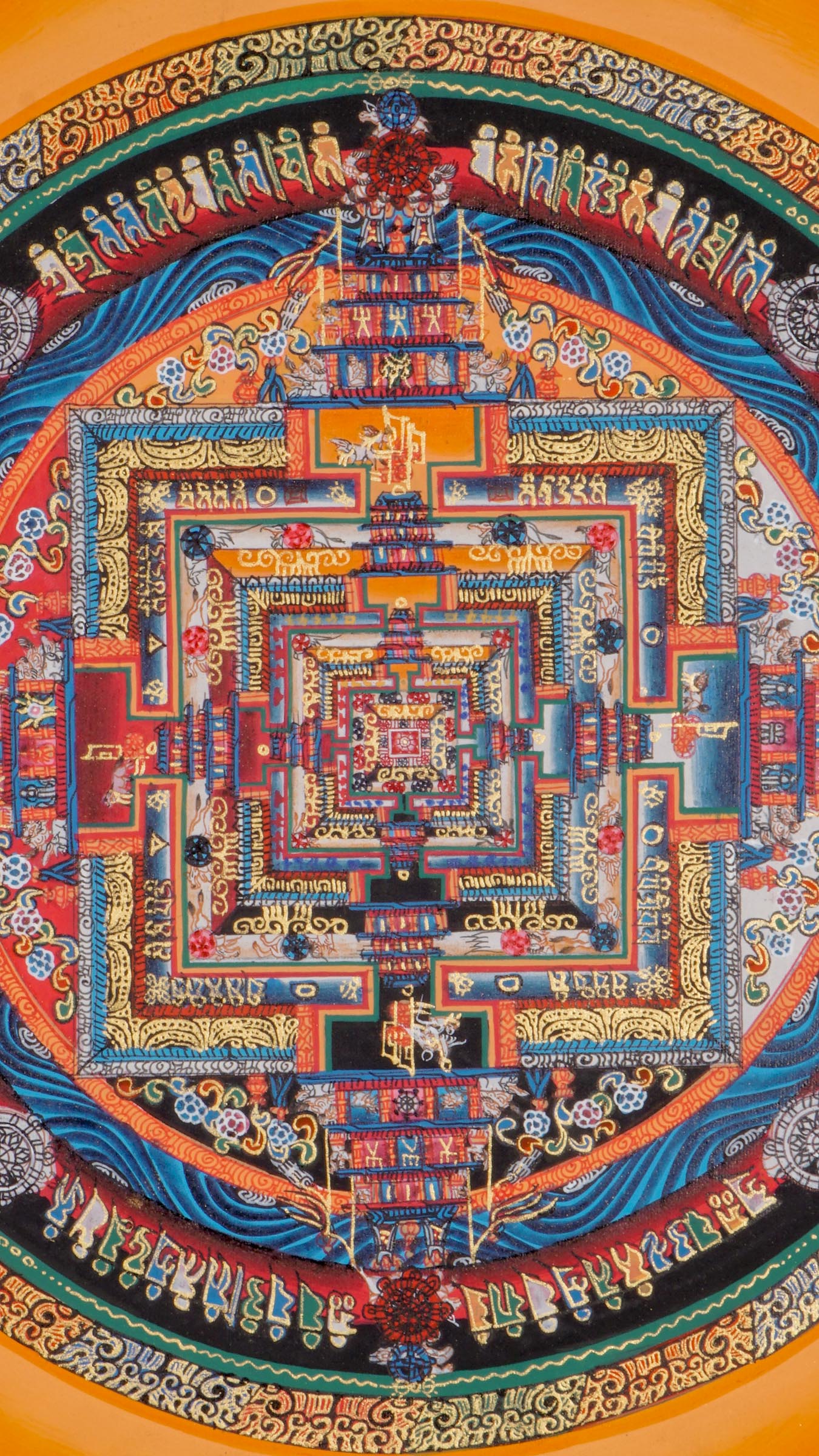 This hand-painted Kalachakra Mandala Thangka is a stunning Tibetan Buddhist artwork that symbolizes the Wheel of Time, combining wisdom, compassion, and spiritual harmony. Rich in sacred geometry and vibrant colors, it is perfect for meditation, mindful decor, and deepening your spiritual practice.