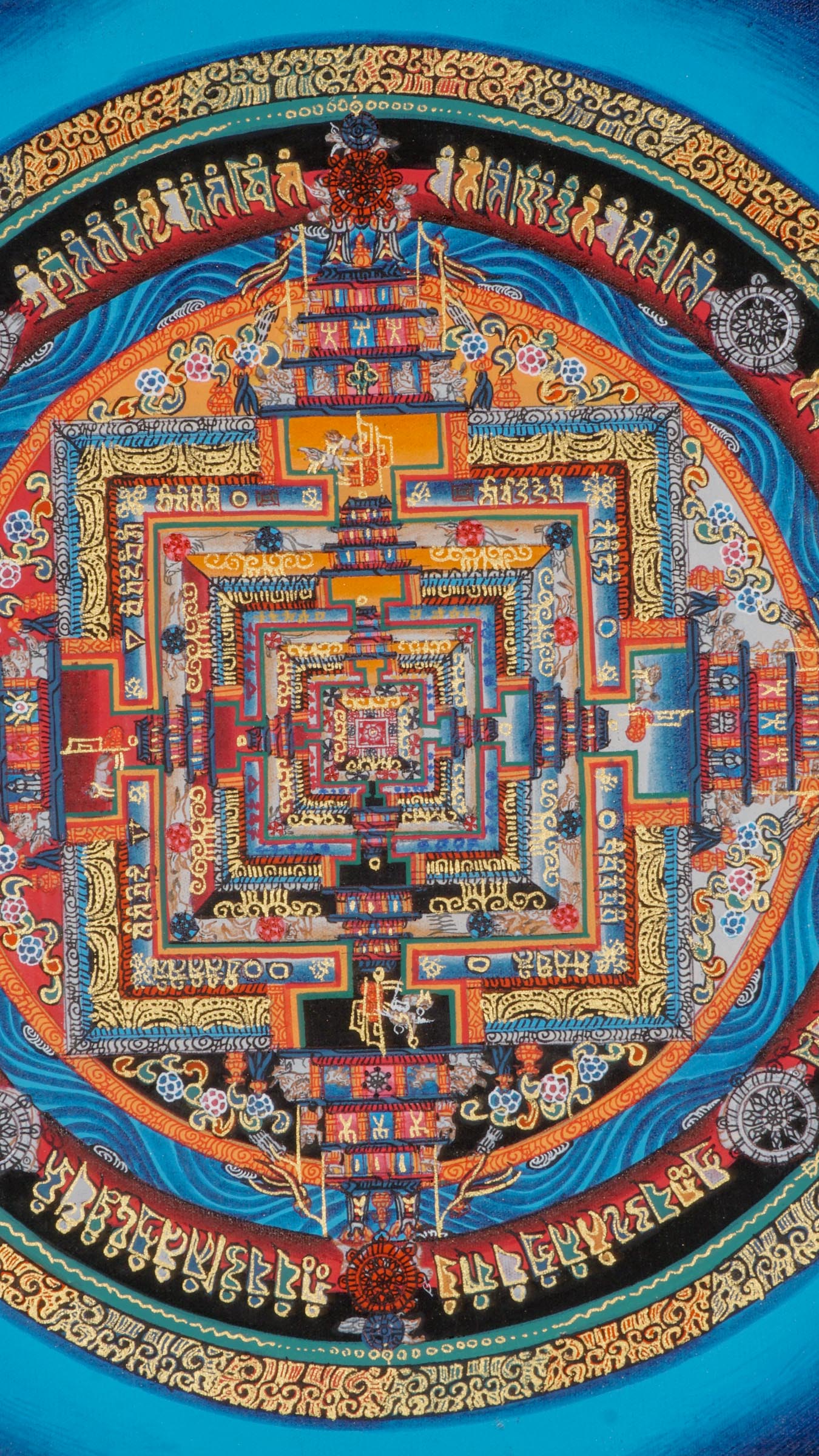 This hand-painted Kalachakra Mandala Thangka is a stunning Tibetan Buddhist artwork that symbolizes the Wheel of Time, combining wisdom, compassion, and spiritual harmony. Rich in sacred geometry and vibrant colors, it is perfect for meditation, mindful decor, and deepening your spiritual practice.