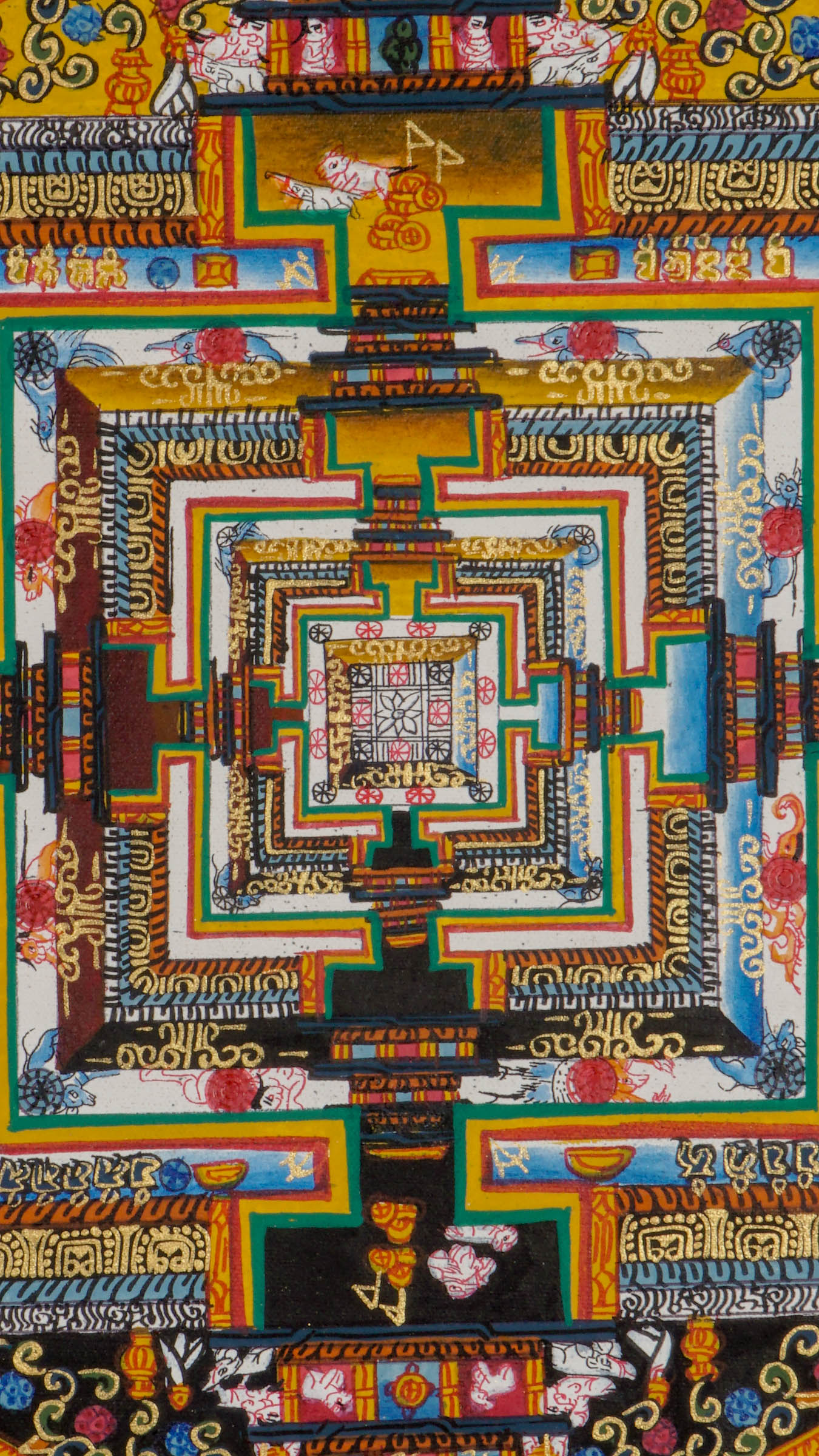 This traditional Kalachakra Mandala Thangka from Tibetan Buddhism features sacred symbolism and vibrant colors, making it perfect for meditation, spiritual growth, and enhancing your sacred art collection or home altar.