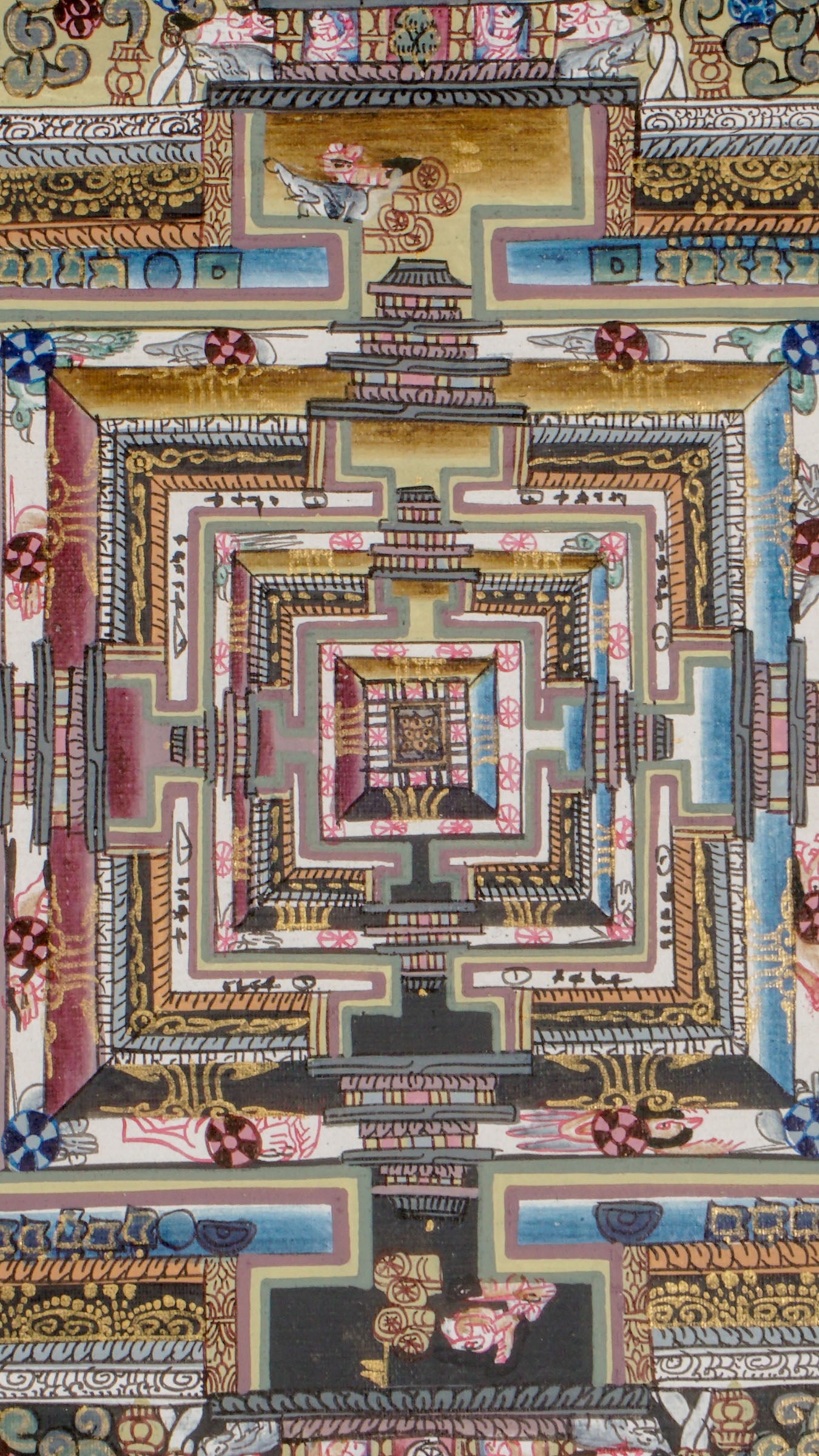 This Kalachakra Mandala Thangka is a Tibetan Buddhist thangka that represents the Kalachakra tantra through detailed mandala design. It supports meditation, spiritual focus, and serves as a genuine thangka for sacred or personal spaces.