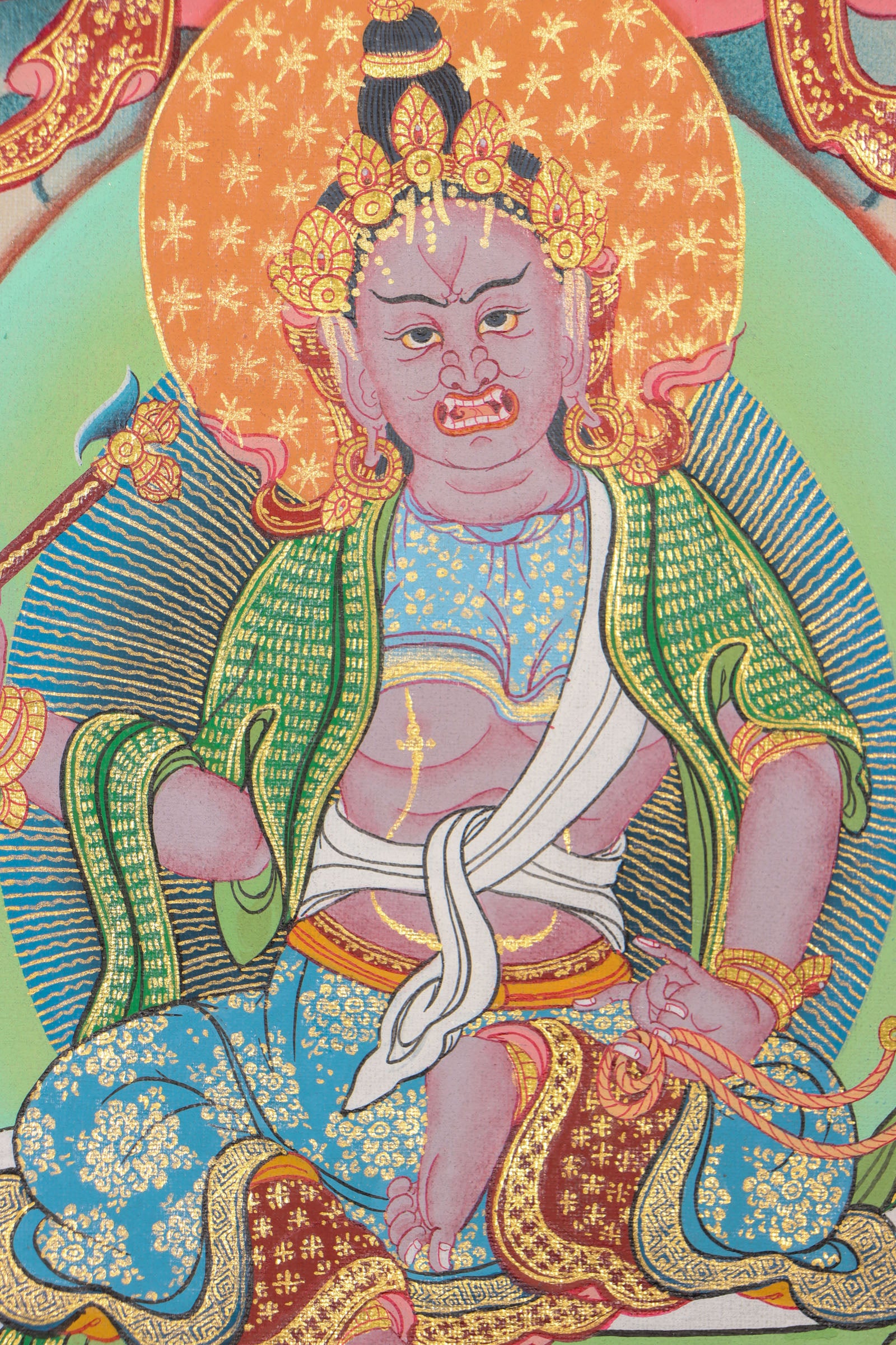 This 21 Tara Thangka is a genuine hand-painted masterpiece that honors the 21 forms of Tara, the compassionate female Bodhisattva known for protection and swift assistance. Rich in spiritual symbolism and crafted with traditional pigments, it serves as a powerful aid for meditation, mantra recitation, and deep devotional practice.