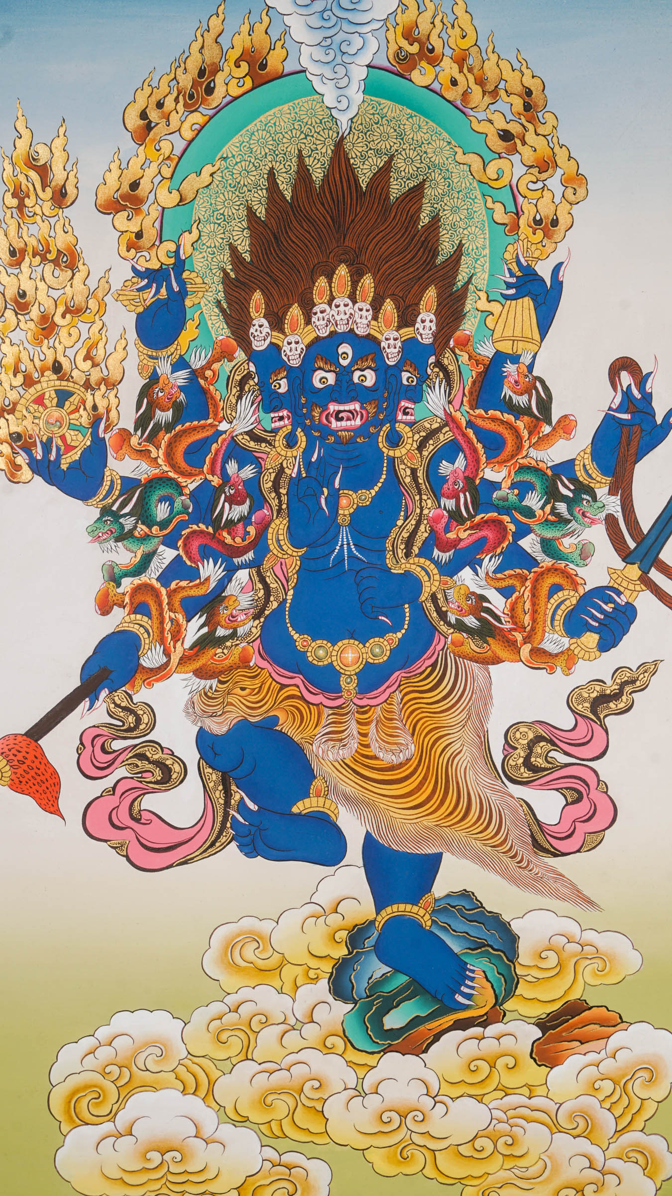 Akash Bhairav Thangka : a sacred artwork which  serves as a powerful tool for meditation, prayer, and rituals .