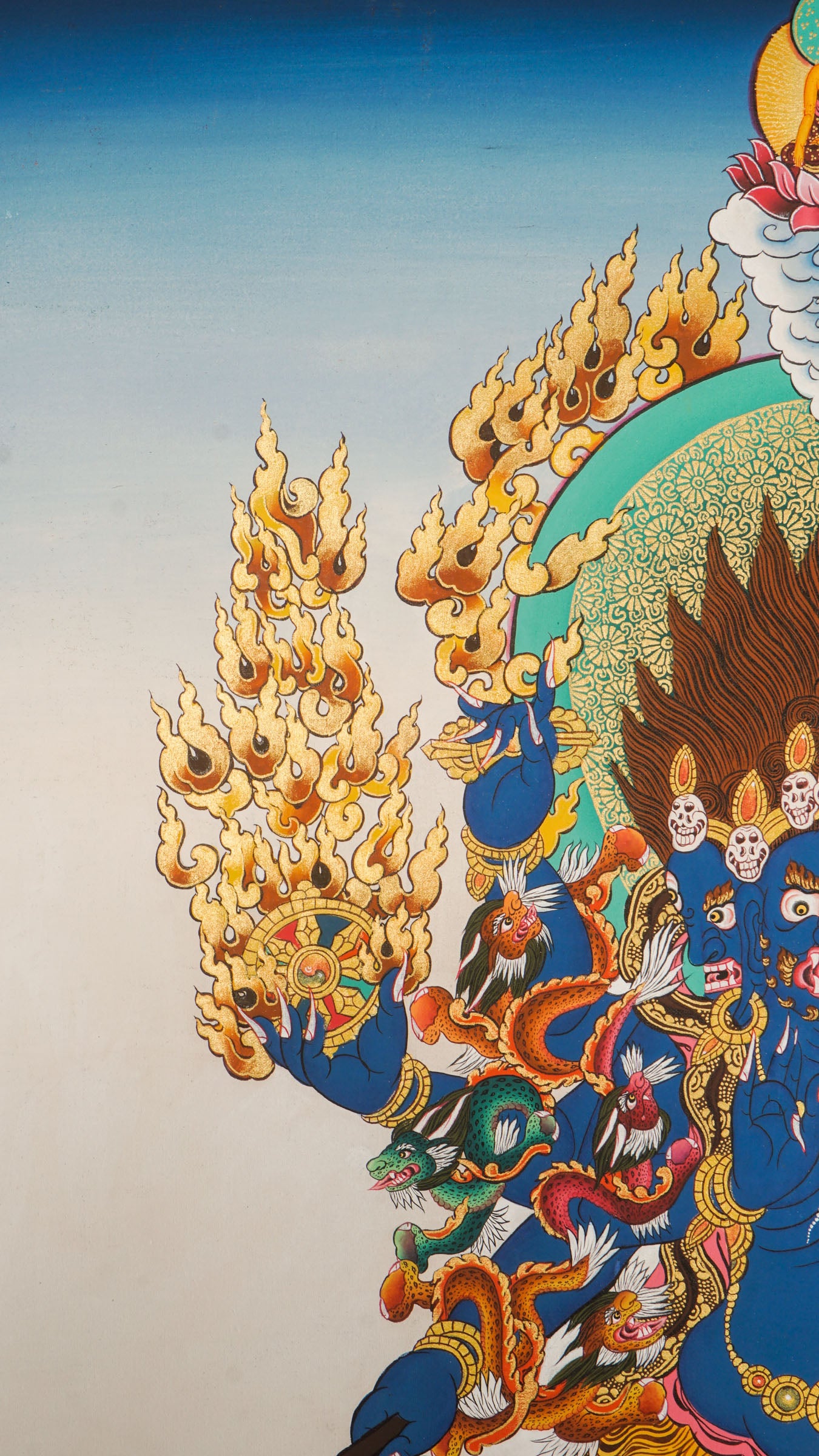 Akash Bhairav Thangka : a sacred artwork which  serves as a powerful tool for meditation, prayer, and rituals .