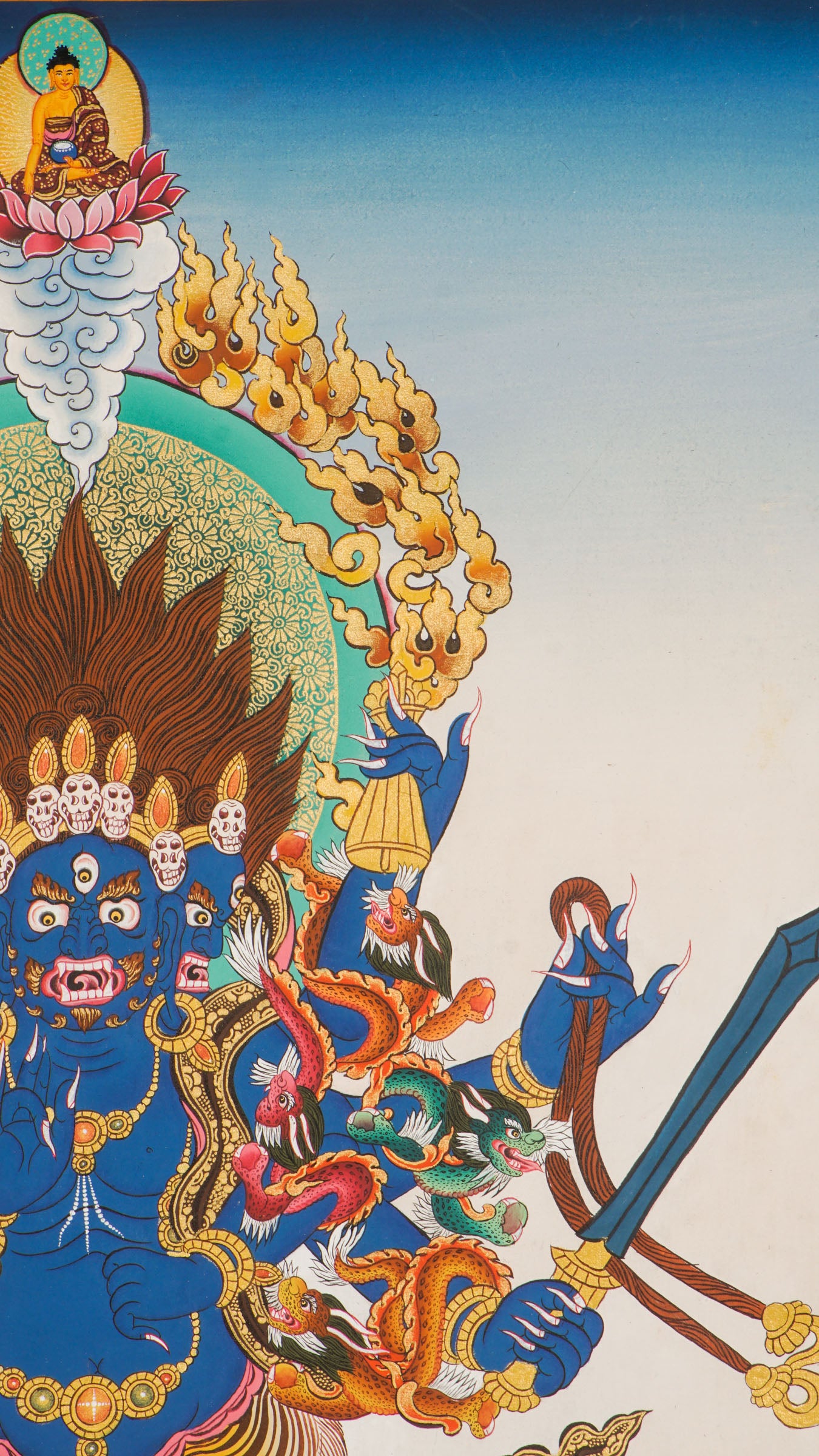 Akash Bhairav Thangka : a sacred artwork which  serves as a powerful tool for meditation, prayer, and rituals .
