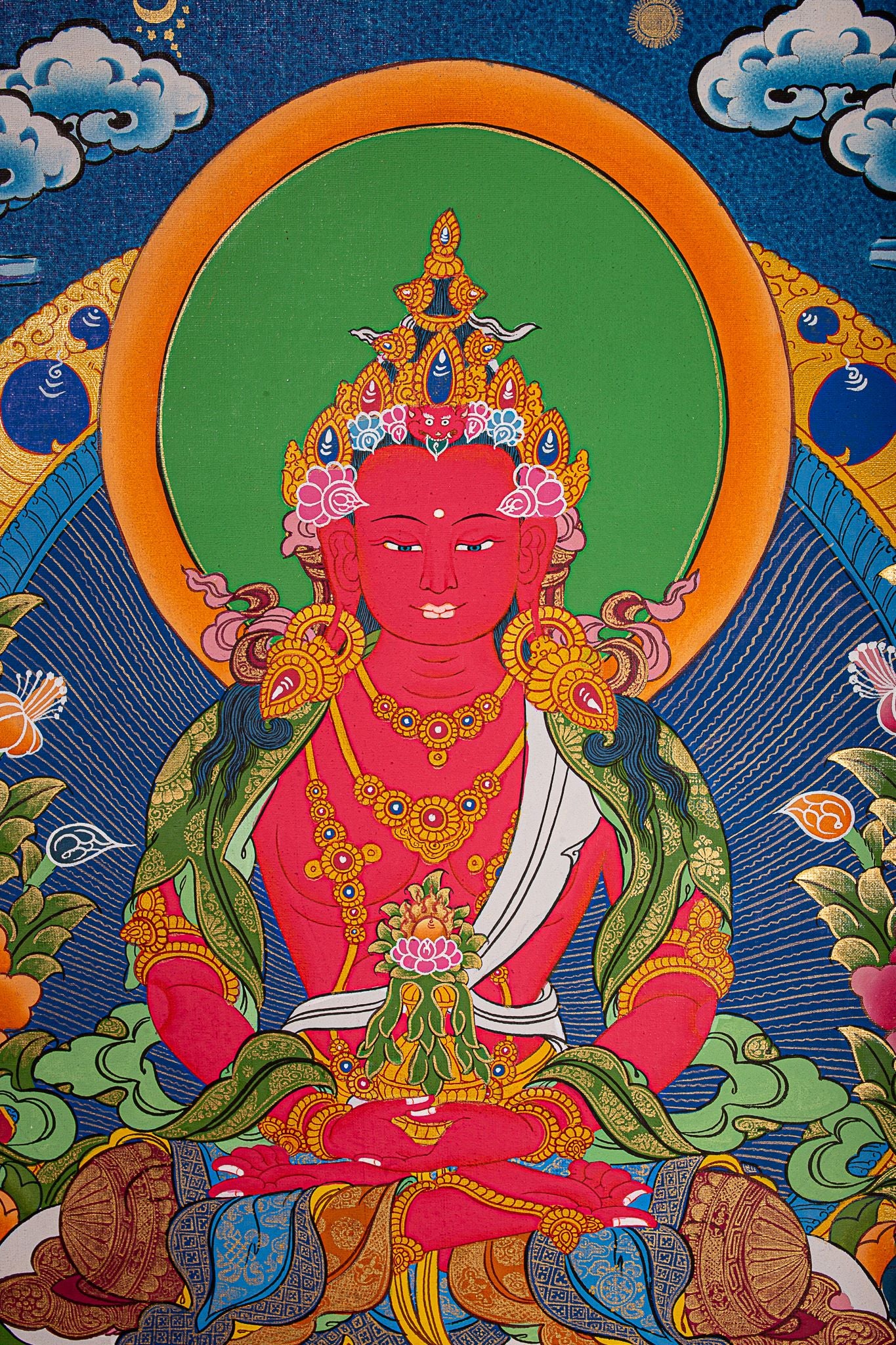 Amitabha is a representation of wisdom, longevity, and comprehensive love