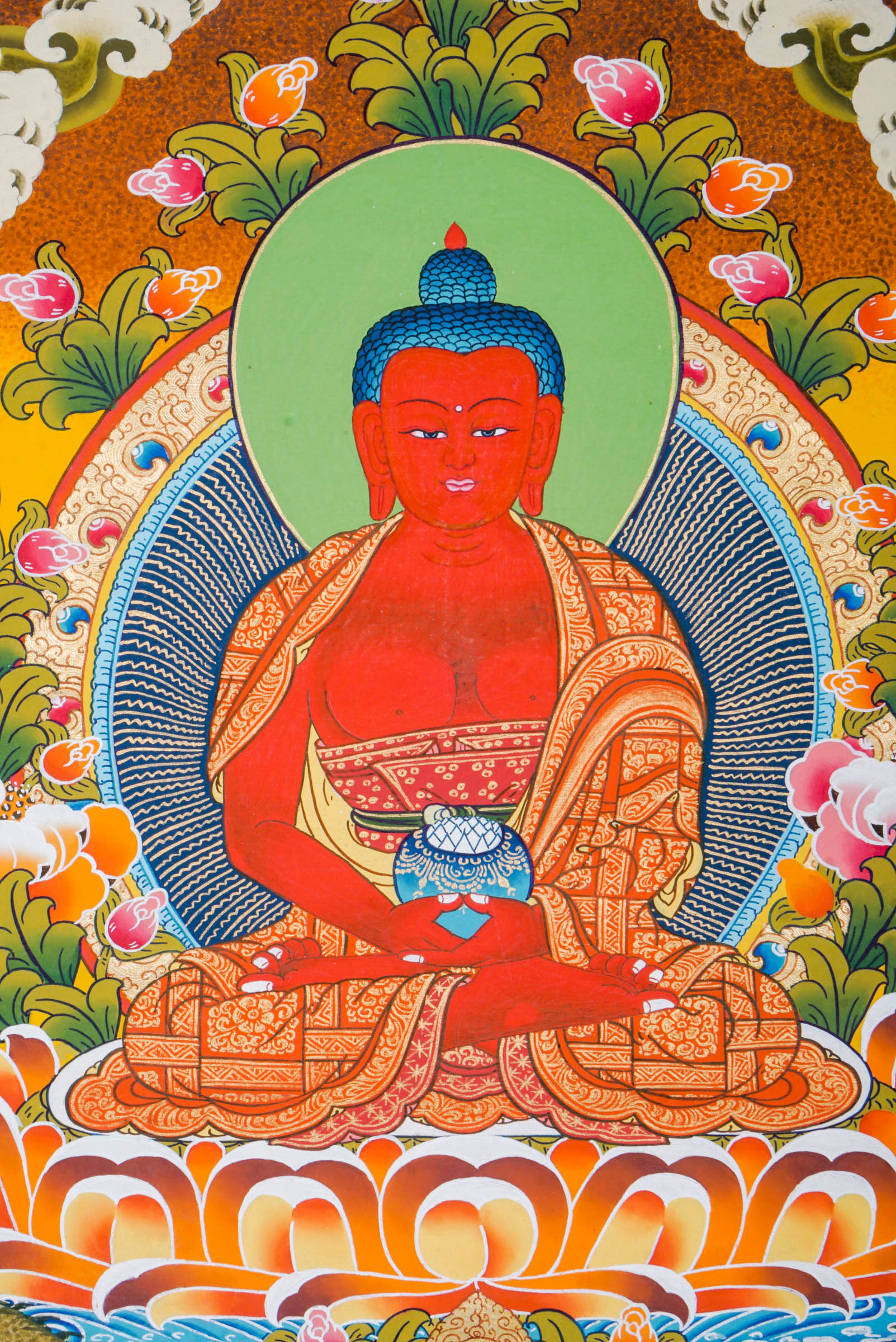 Amitabha buddha -  the Buddha of Infinite Light, is a revered figure in Mahayana and Pure Land Buddhism.