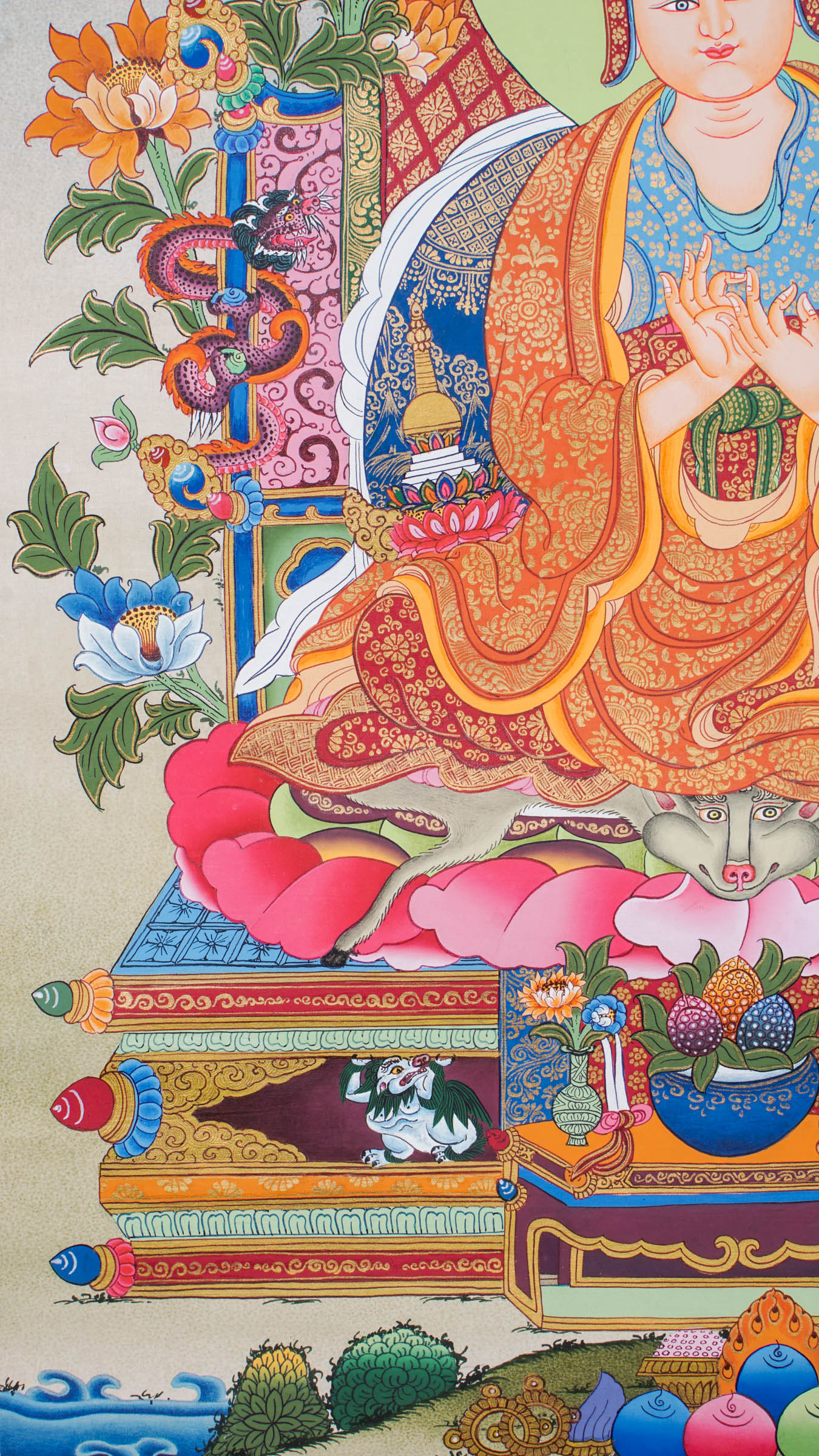 Tibetan Buddhist artwork depicting the esteemed master Atisha Dipankara Shrijnana.