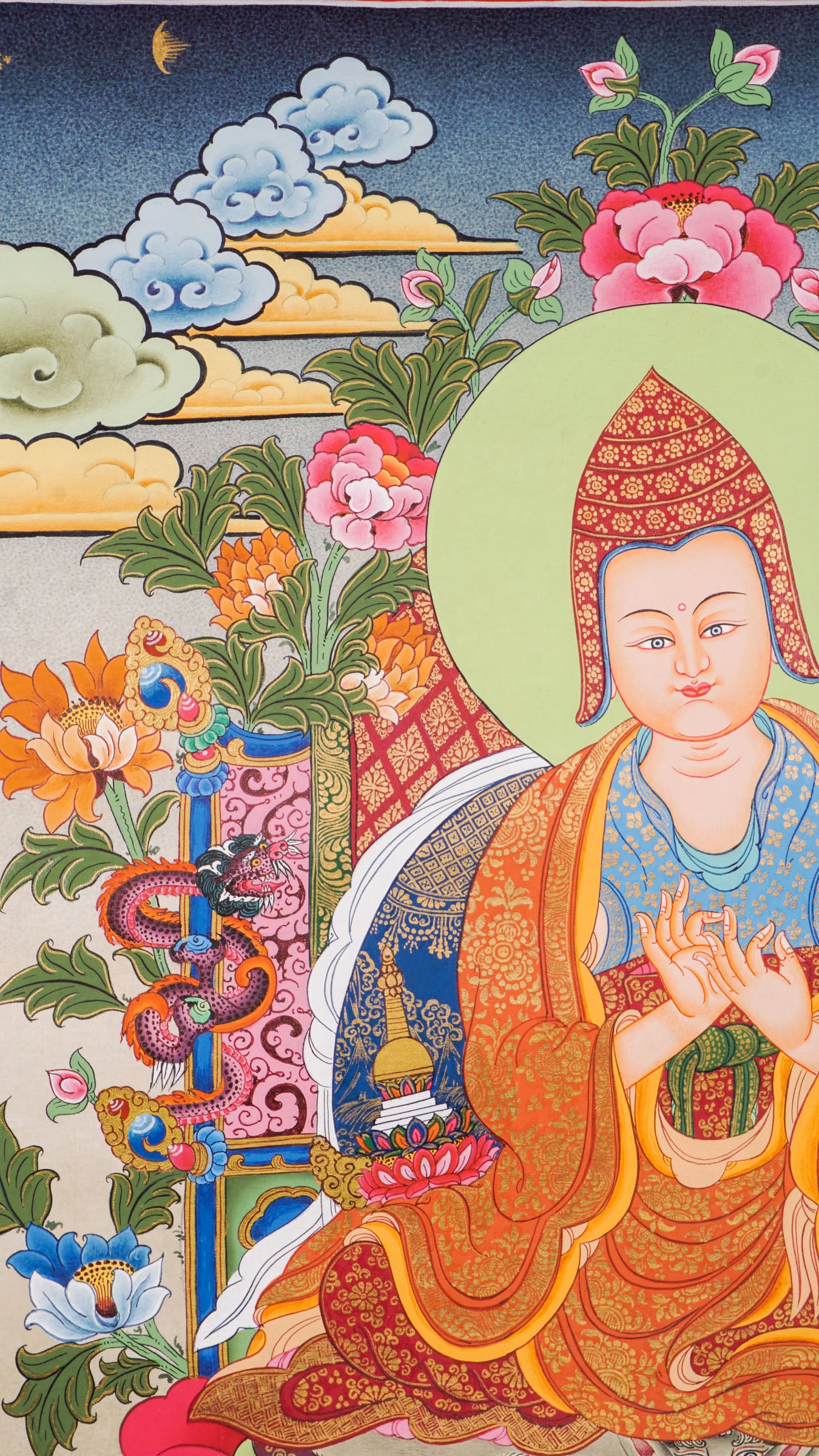 Tibetan Buddhist artwork depicting the esteemed master Atisha Dipankara Shrijnana.