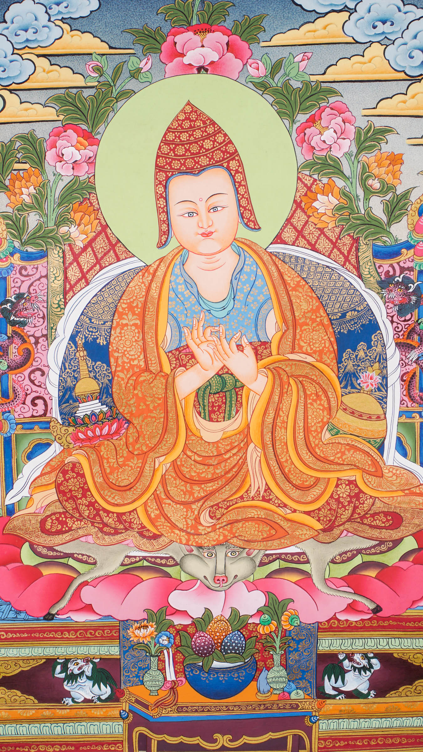 Tibetan Buddhist artwork depicting the esteemed master Atisha Dipankara Shrijnana.