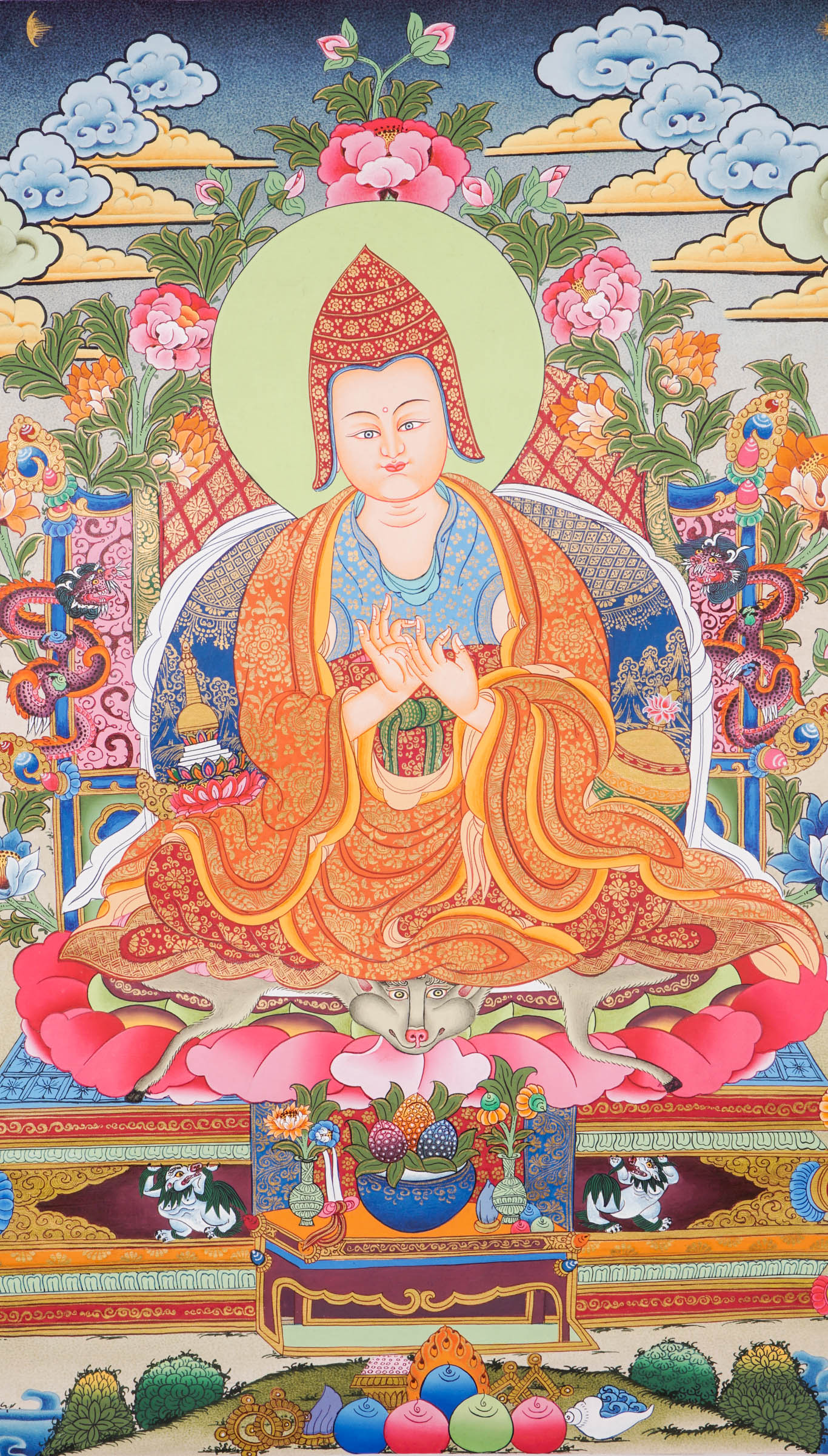 Tibetan Buddhist artwork depicting the esteemed master Atisha Dipankara Shrijnana.
