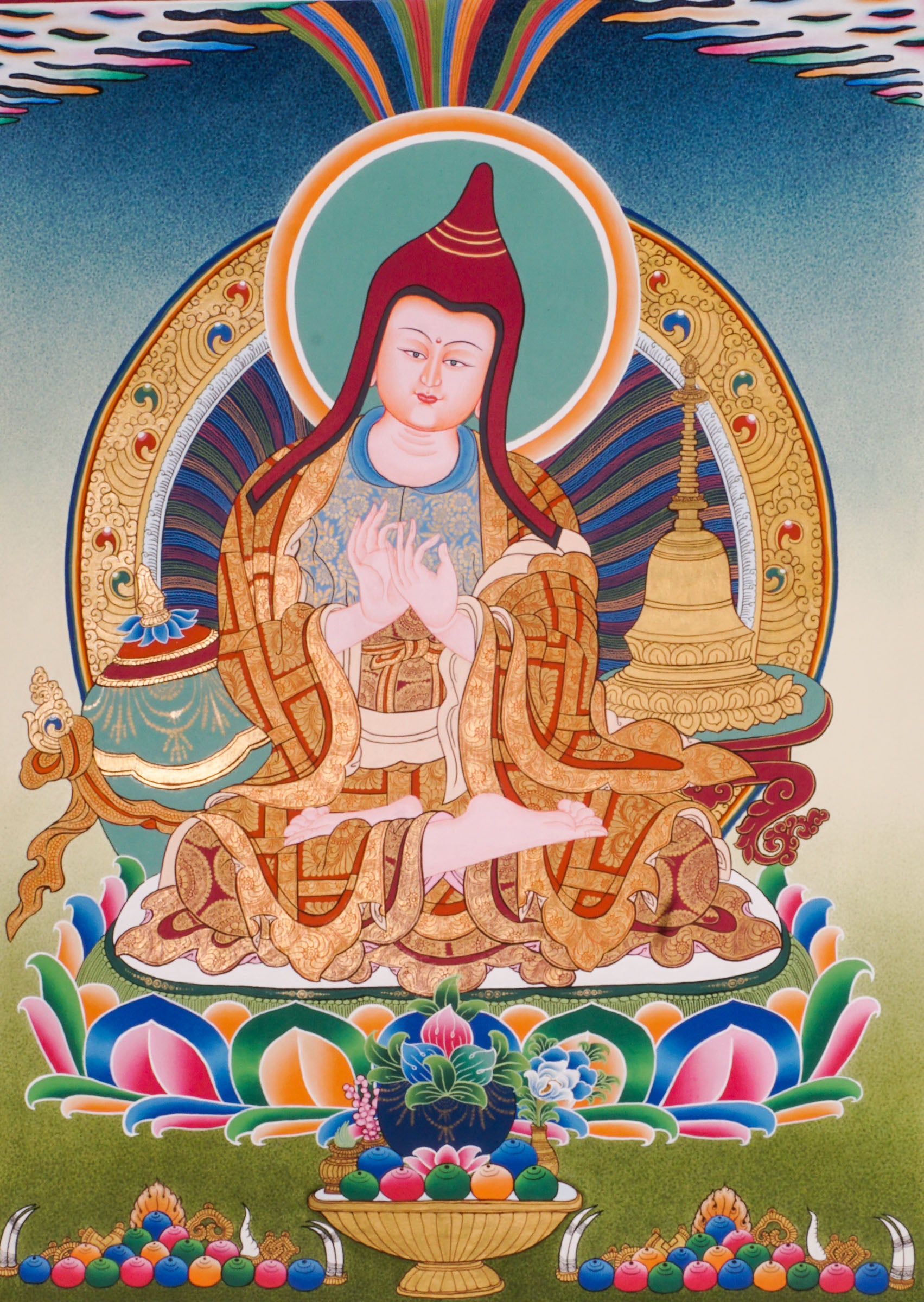 The Atisha Thangka - a finely hand-crafted art representing the great Buddhist master Atisha Dipamkara Shrijnana