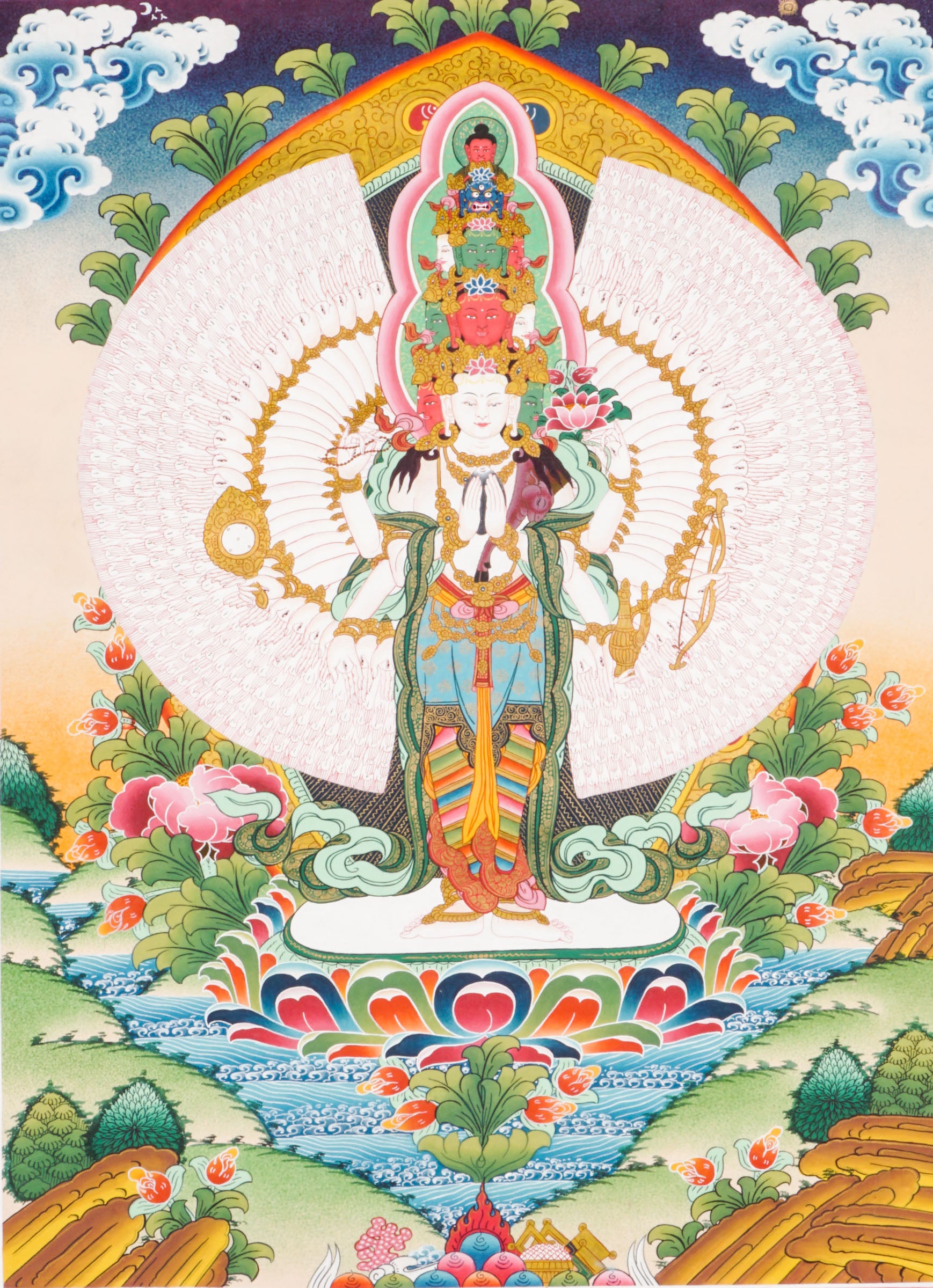 Avalokiteshvara Thangka | The Bodhisattva of Infinite Compassion