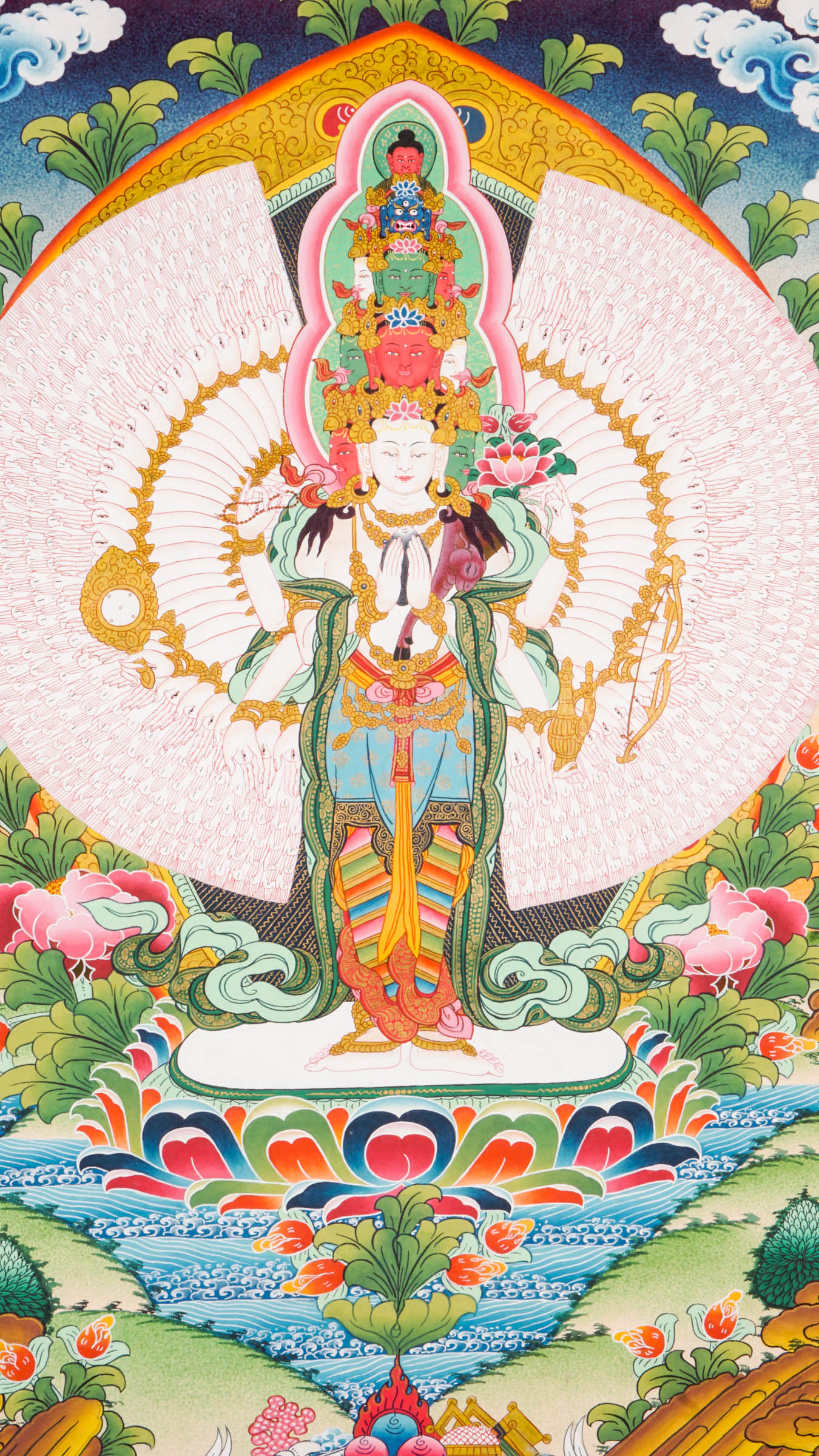 Avalokiteshvara Thangka | The Bodhisattva of Infinite Compassion