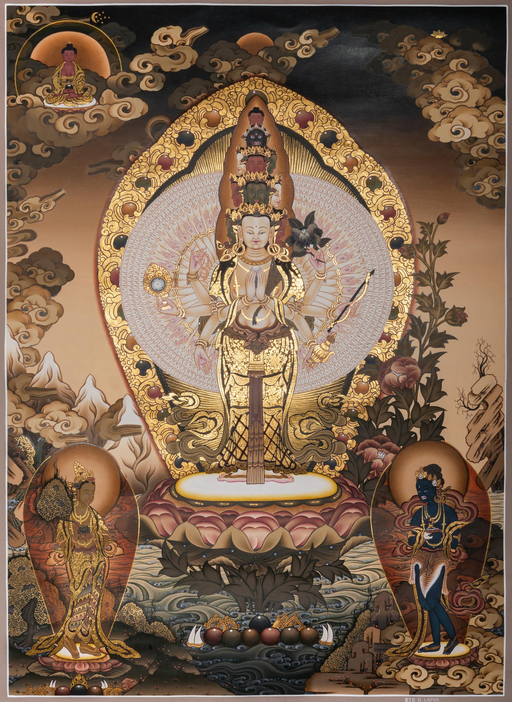 Avalokeshwor Thangka - a hand-painted Buddhist artwork from Nepal